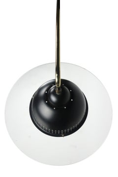1980s Brass and Lucite Arc Floor Lamp by Clover Lamp Co.