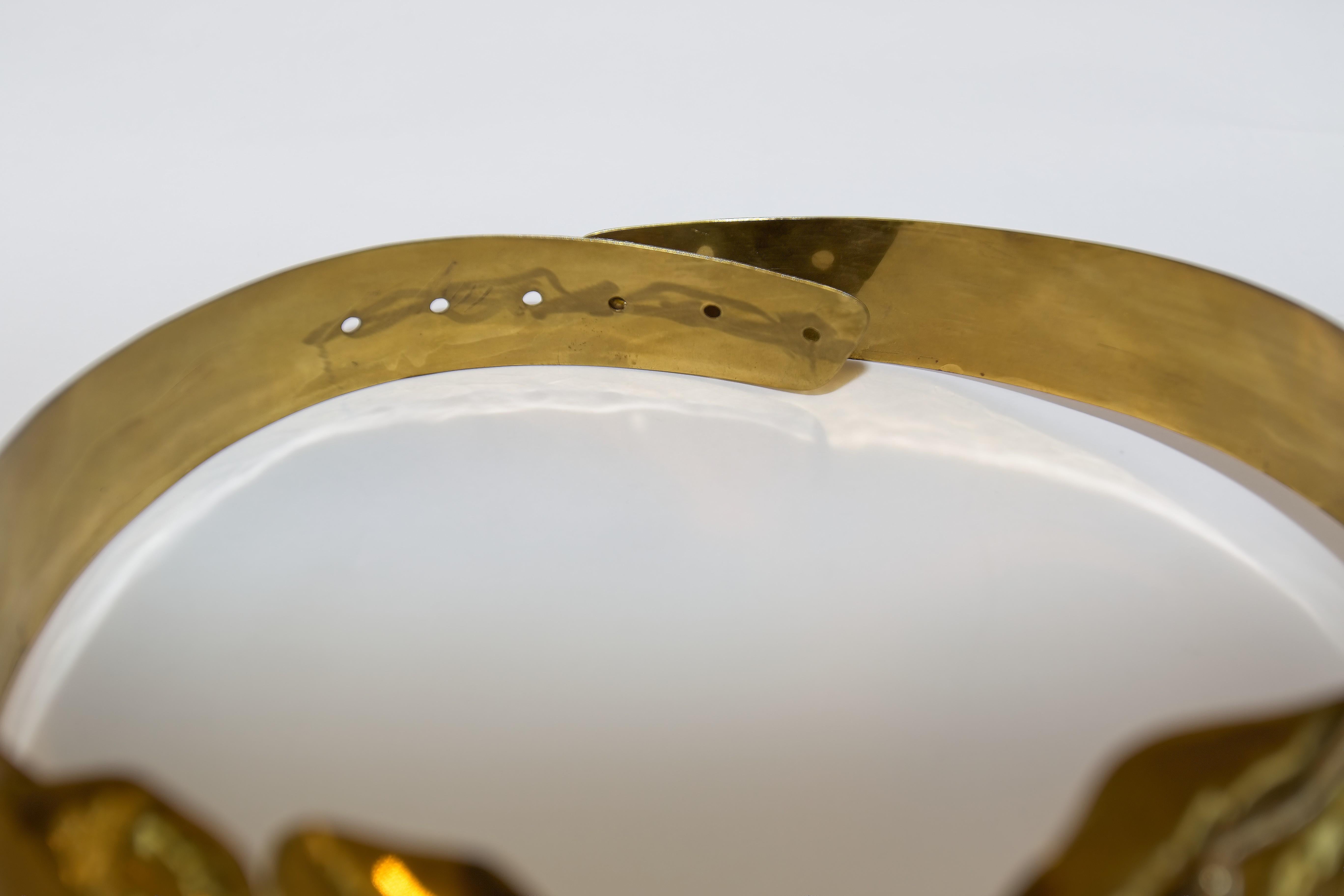 1980's Brass Metal Gold Brutalist Hand-crafted Sculptural Waist Belt 3