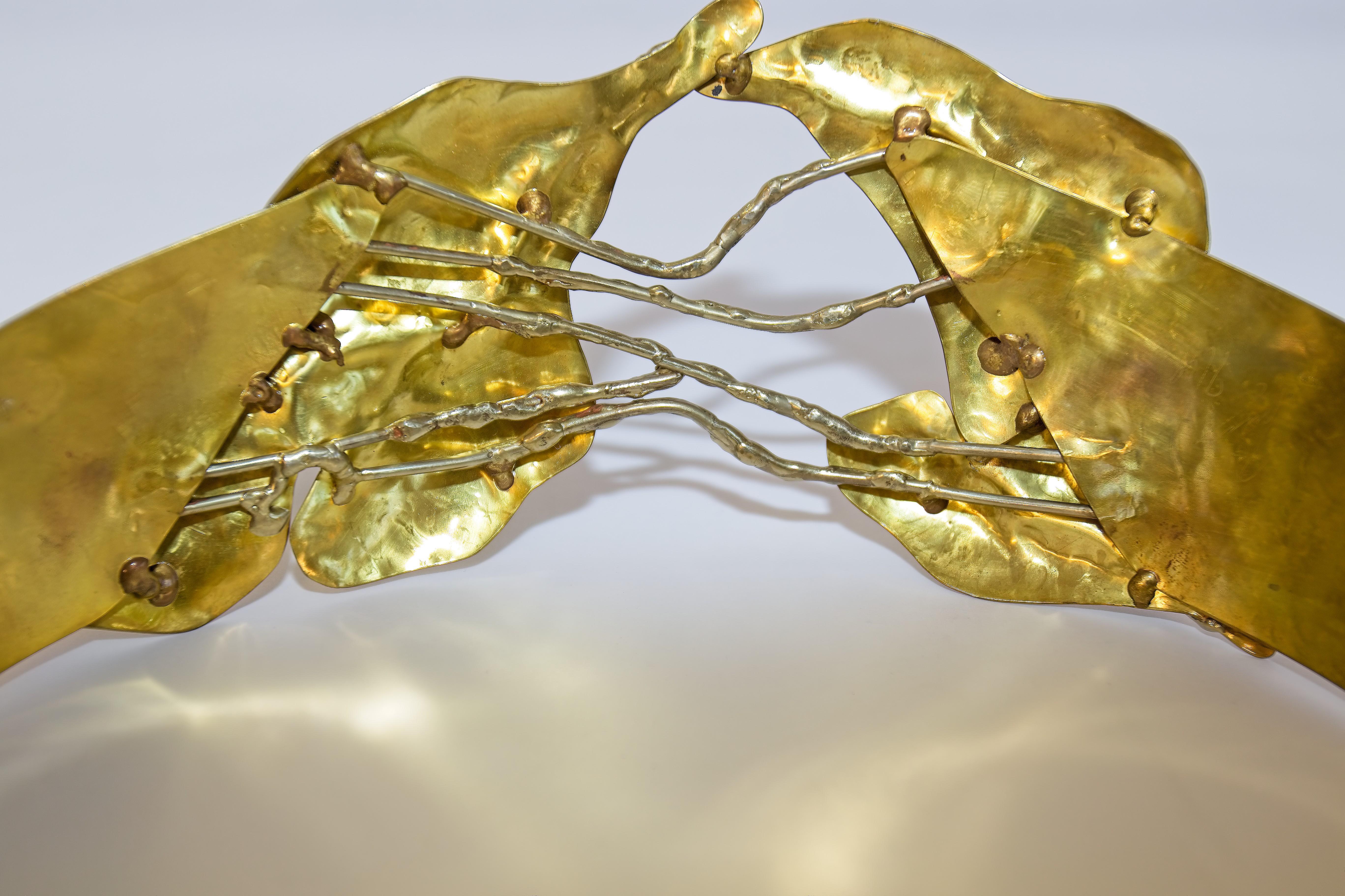 1980's Brass Metal Gold Brutalist Hand-crafted Sculptural Waist Belt 5