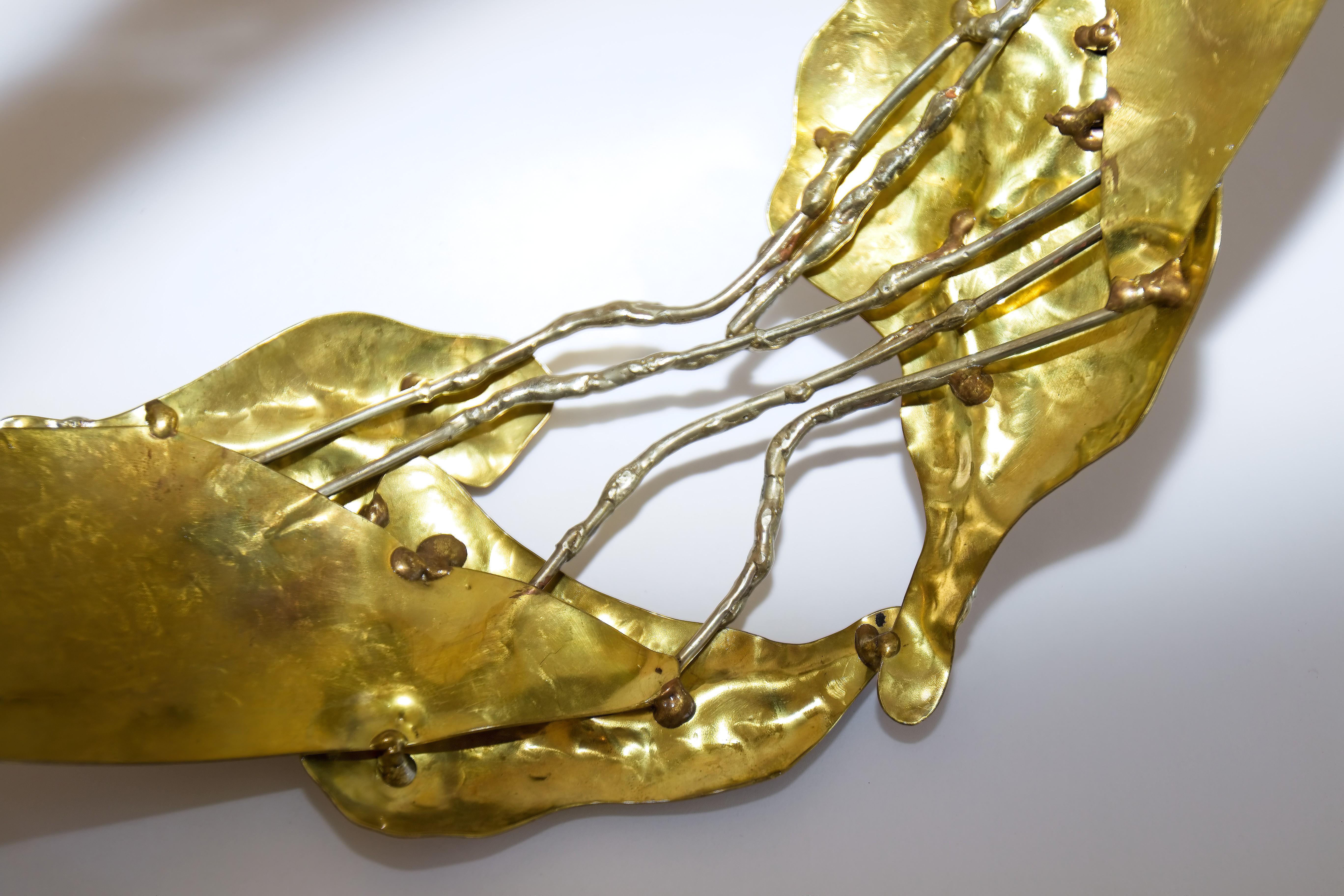 1980's Brass Metal Gold Brutalist Hand-crafted Sculptural Waist Belt 6