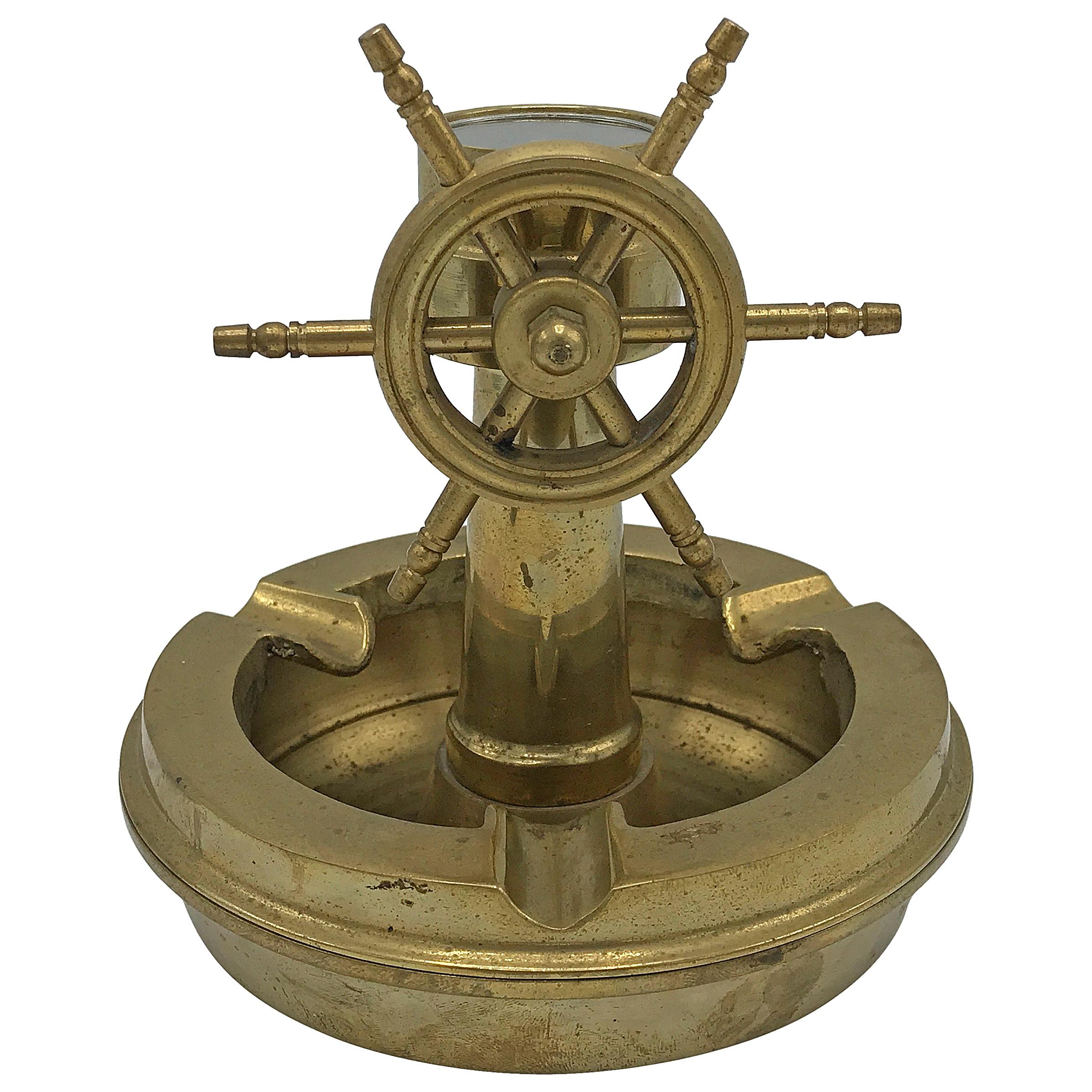 1980s, Brass Nautical Ashtray Catchall