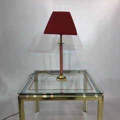 1980s Brass Pink Enamel Table Lamp Memphis Vintage Retro Kids Room 1970s