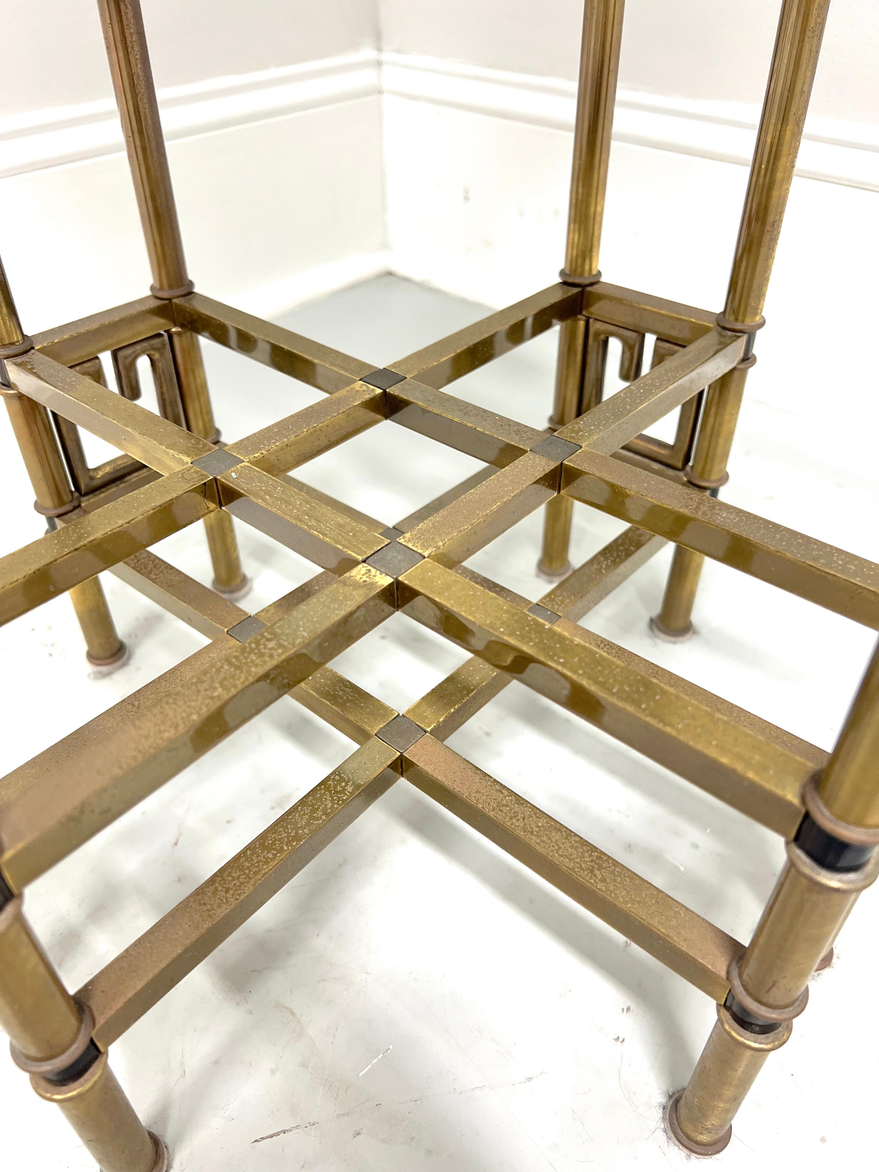 1980's Brass Plated Asian Bamboo Style Plant Stand For Sale 2