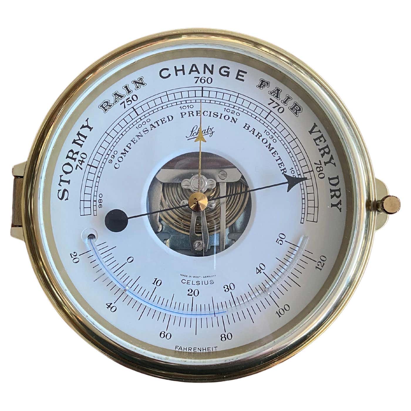 1980's Brass Schatz Compensated Precision Barometer Made In West ...