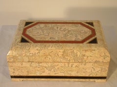 1980s Brass and Tessellated Stone Box