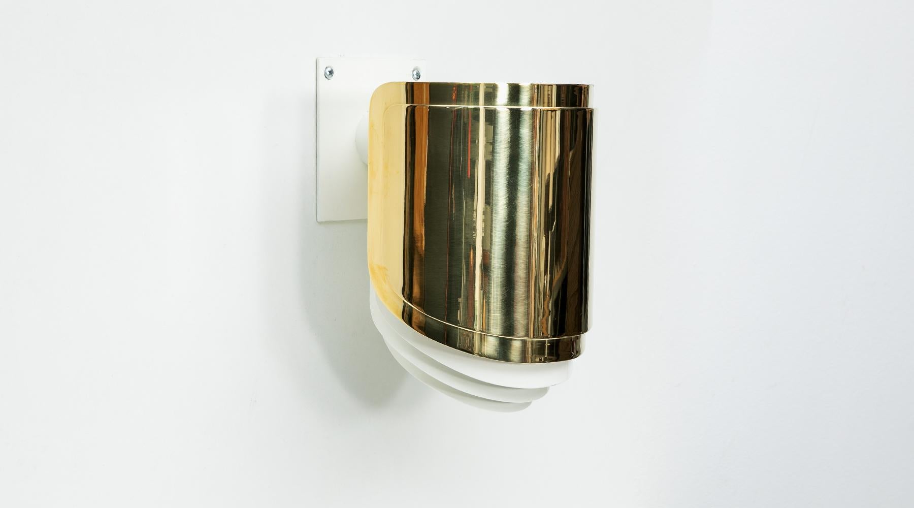 Mid-Century Modern 1980s Brass Wall-Mounted Sconce by Warren Platner 'a' For Sale