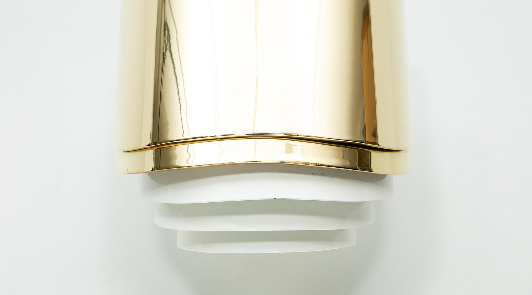American 1980s Brass Wall-Mounted Sconce by Warren Platner 'a' For Sale
