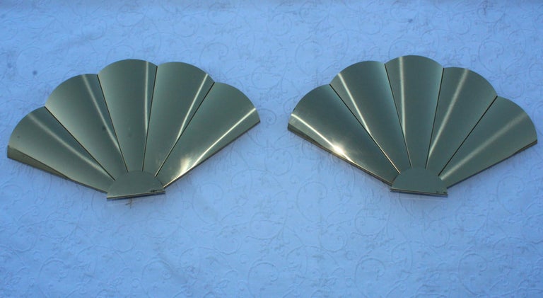 1980s Mid-Century Modern brass wall sculptures by Curtis Jere.