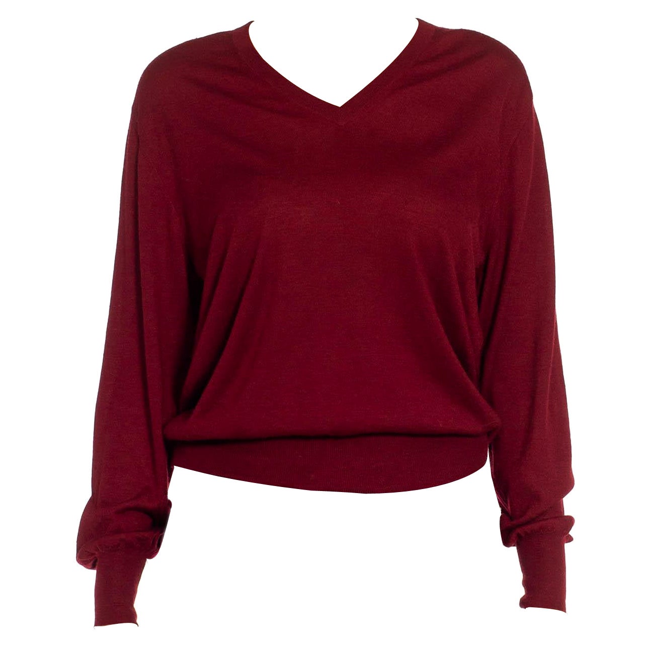 1980er BRIONI Burgunderfarbener Kaschmirpullover