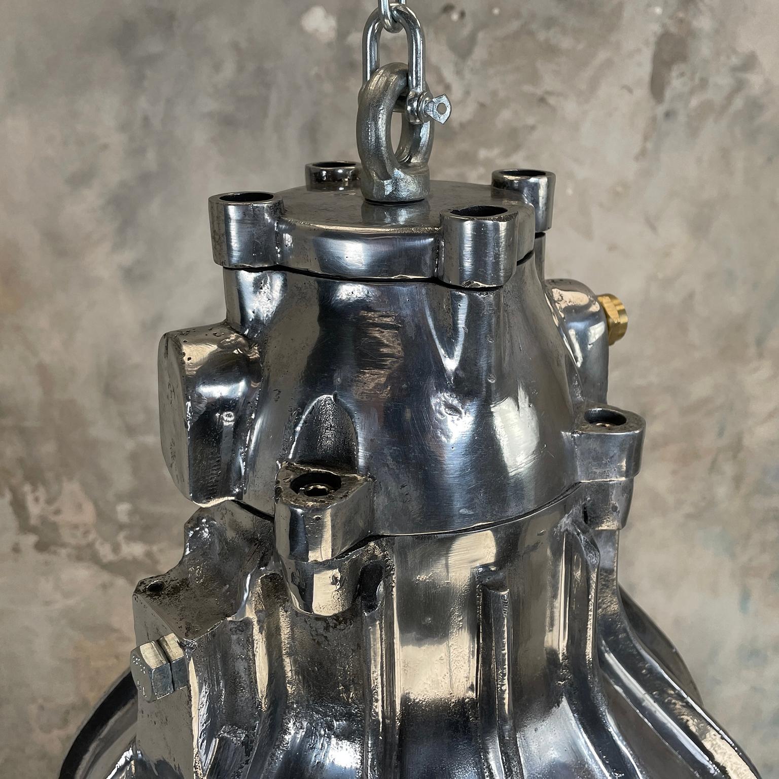 1980's British Crompton Flameproof Industrial Cast Aluminium Pendant Light 4