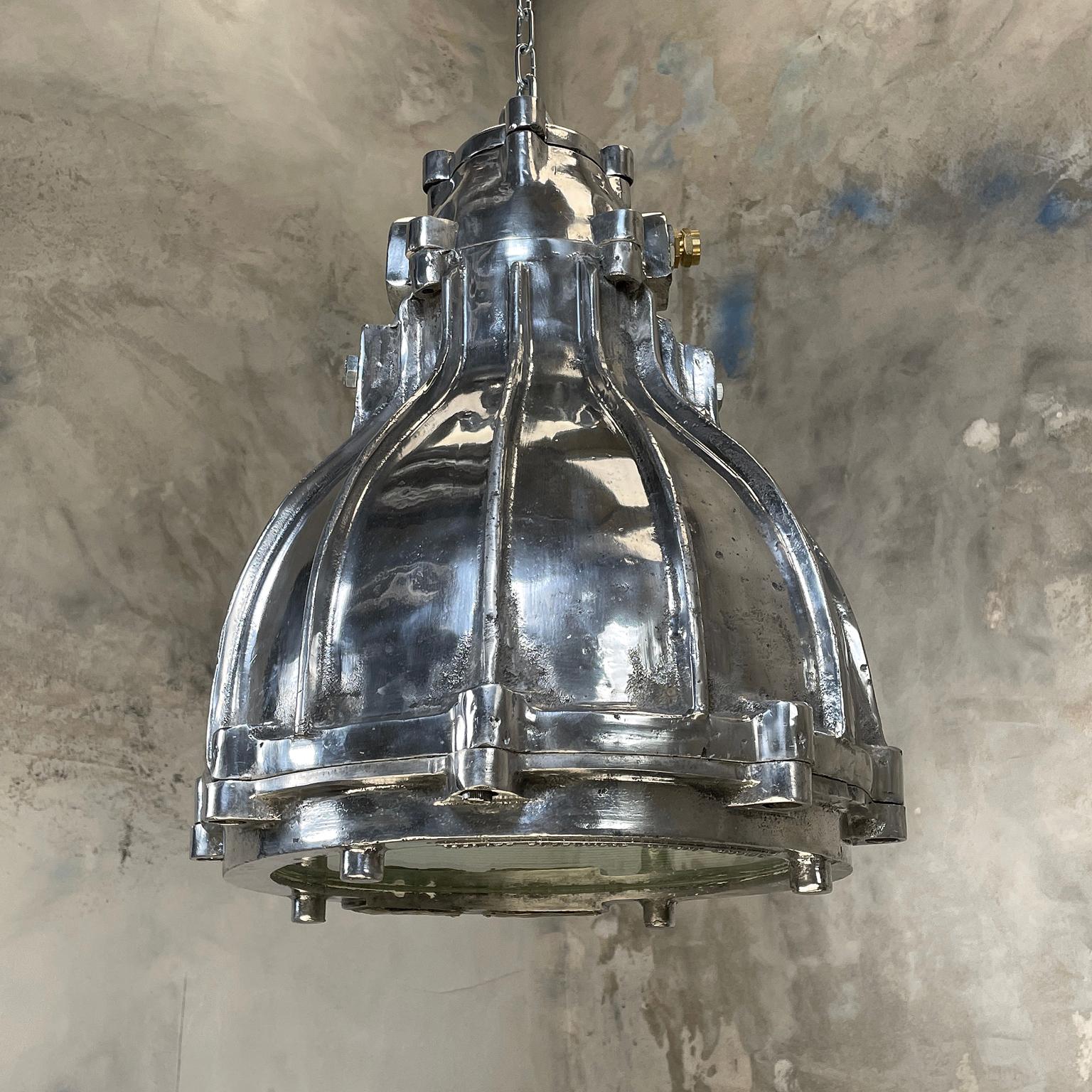 1980's British Crompton Flameproof Industrial Cast Aluminium Pendant Light 8