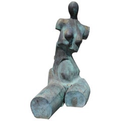 1980s Bronze Abstract Sculpture of the Female Body