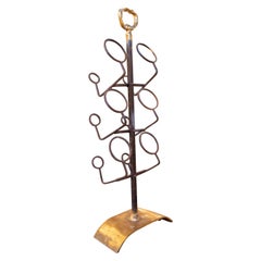 1980s Bronze Bottle Rack for Six Bottles by the Artist David Marshall