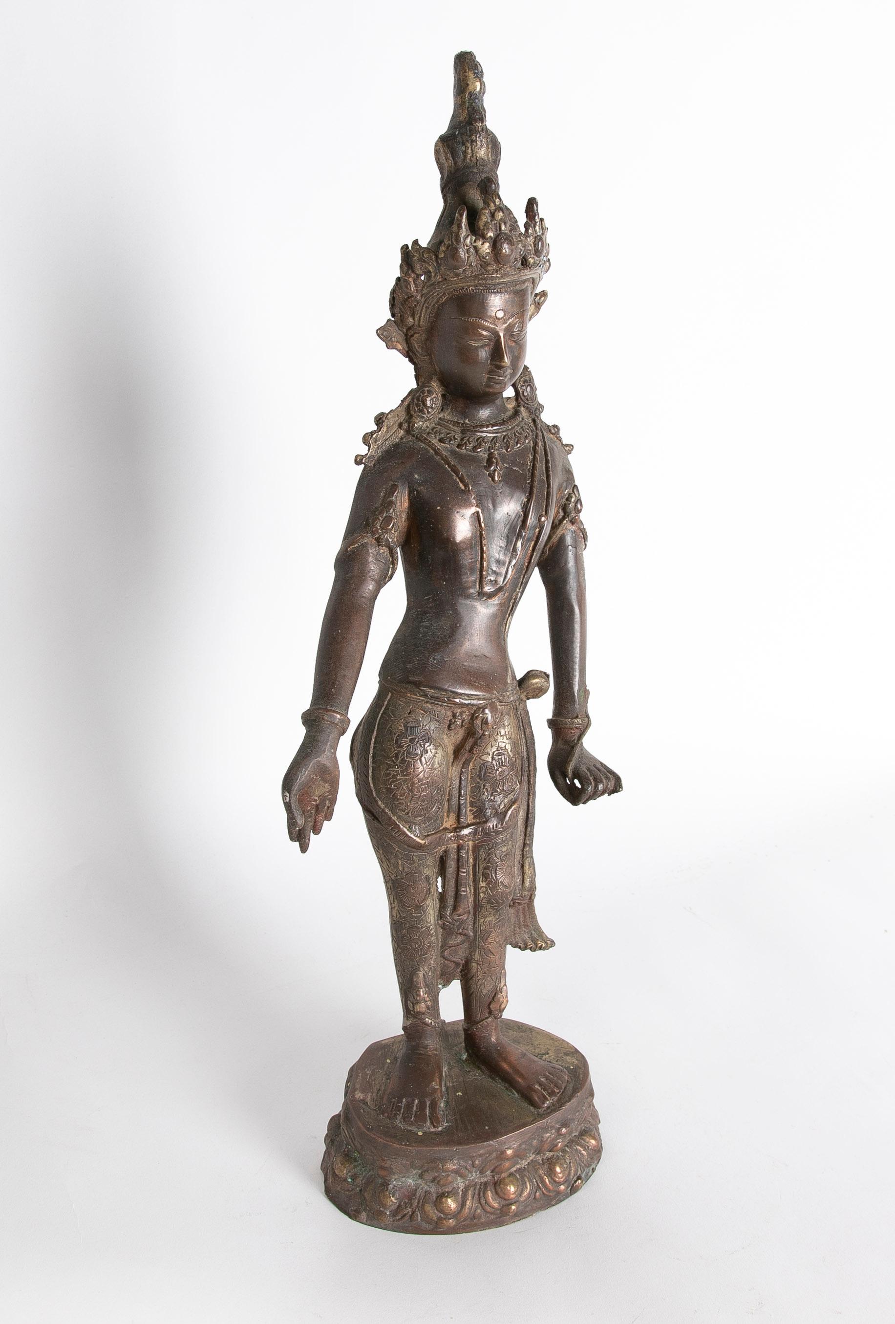 1980er Bronze-Buddha-Skulptur  (Indisch) im Angebot
