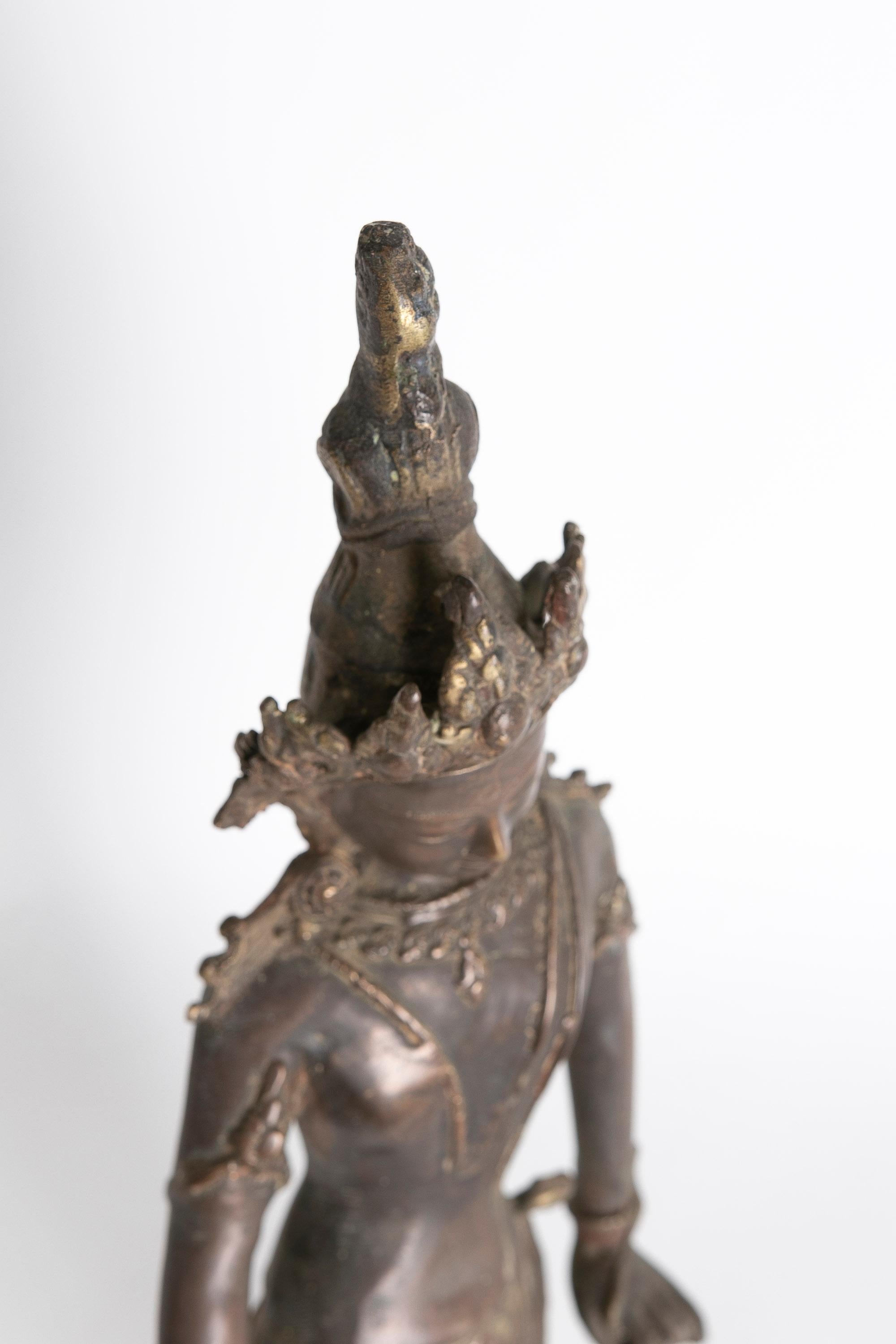 Indian 1980s Bronze Buddha Sculpture  For Sale