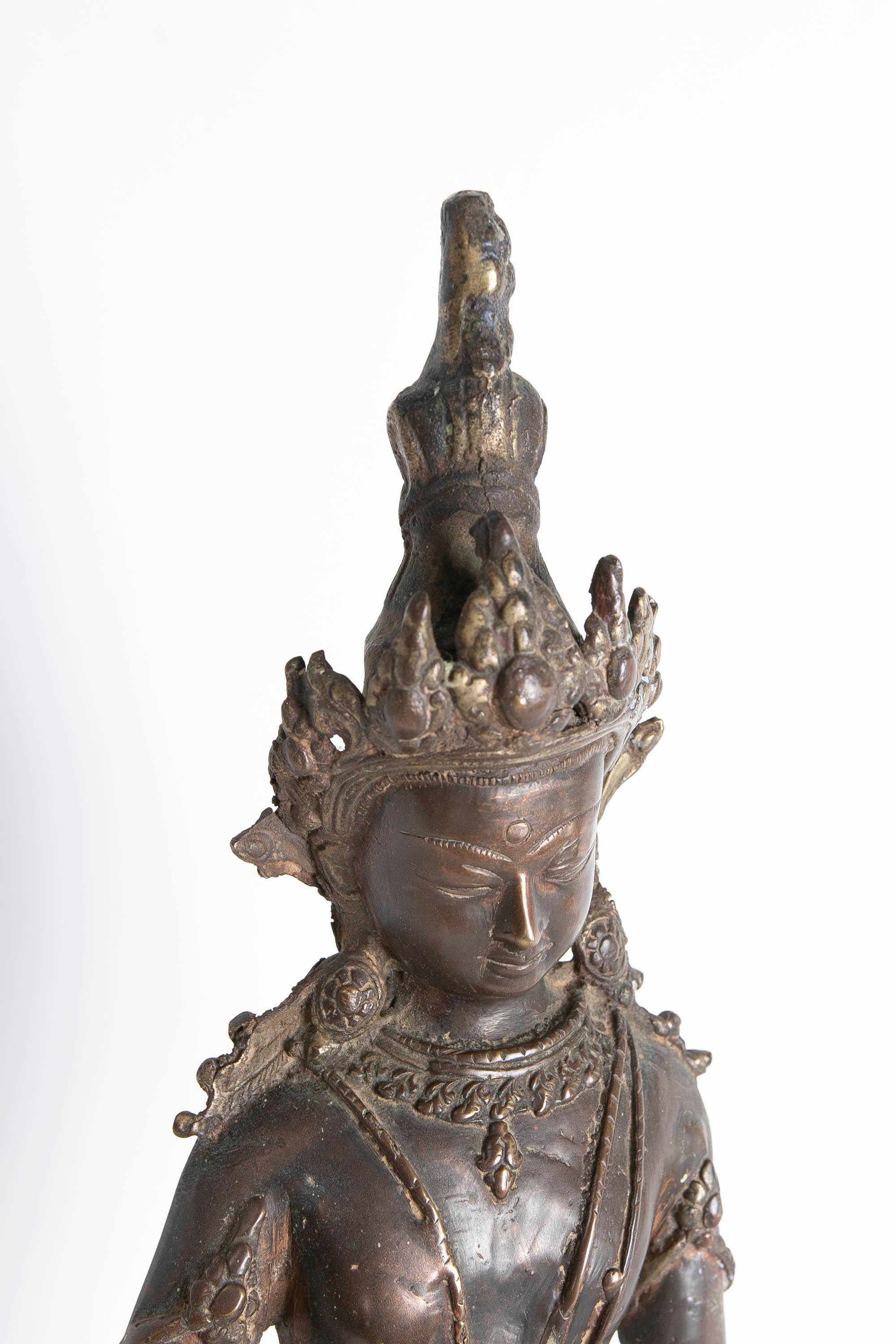 1980s Bronze Buddha Sculpture  In Good Condition For Sale In Marbella, ES