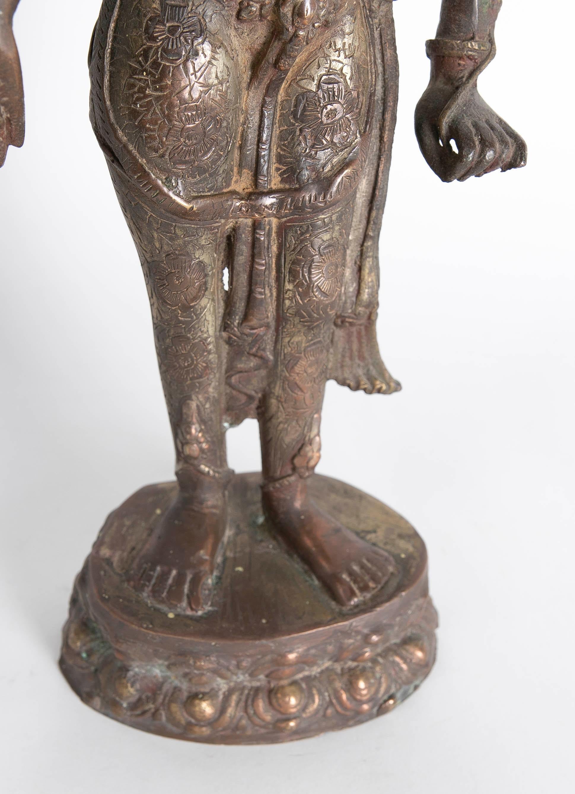 1980er Bronze-Buddha-Skulptur  im Angebot 3