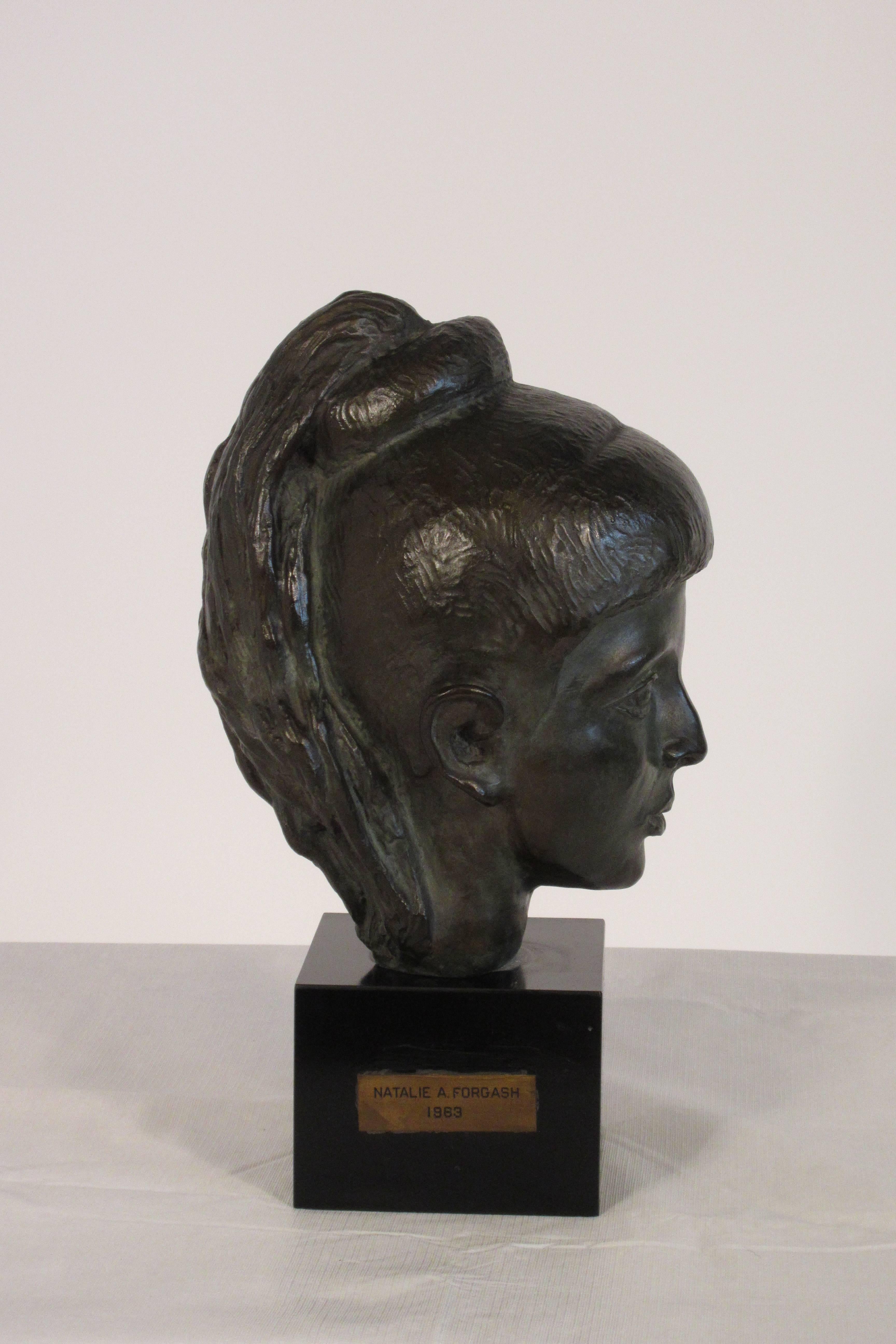 Late 20th Century 1980s Bronze Bust of Female For Sale