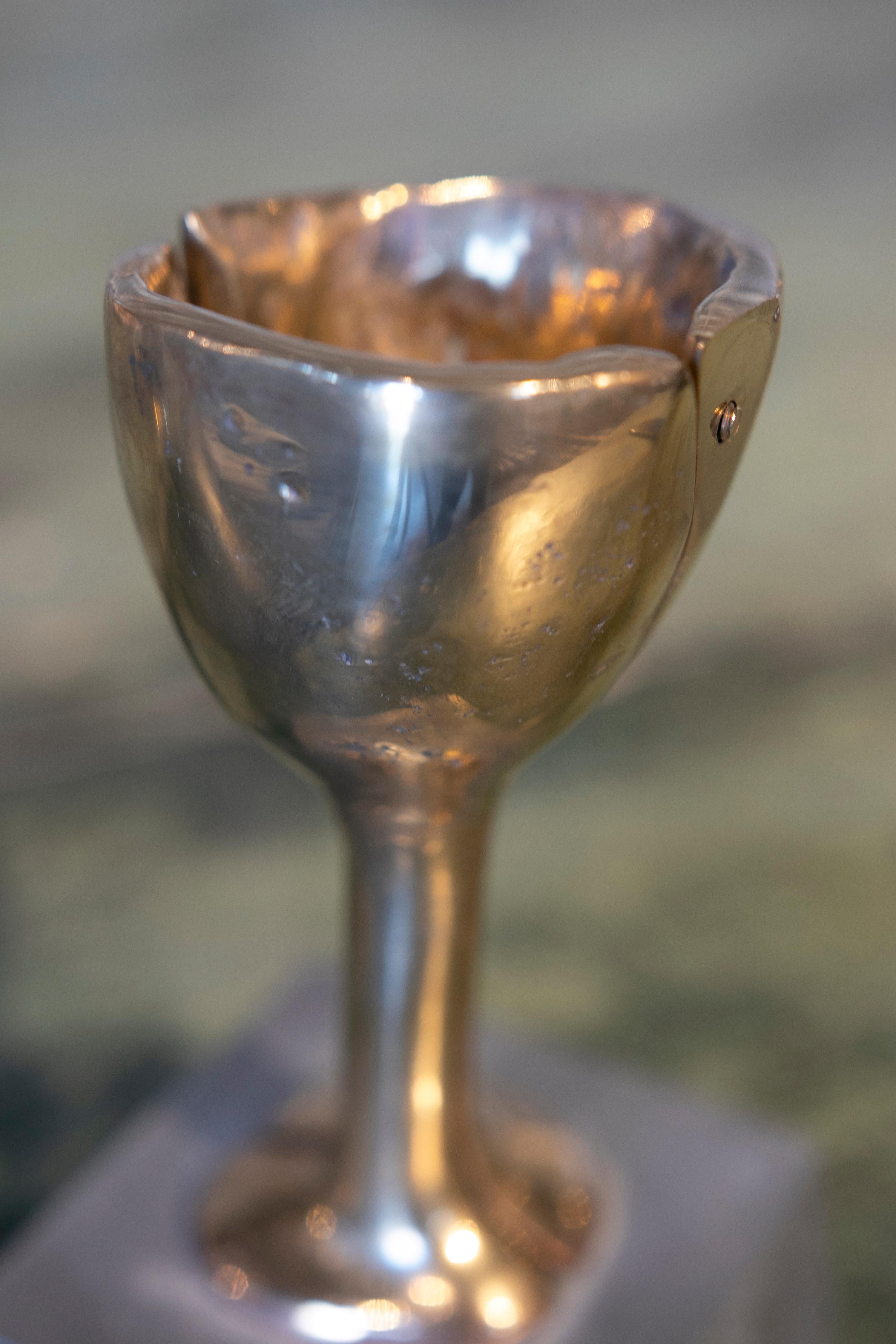 1980s Bronze Cup with Pedestal by the Artist David Marshall For Sale 6