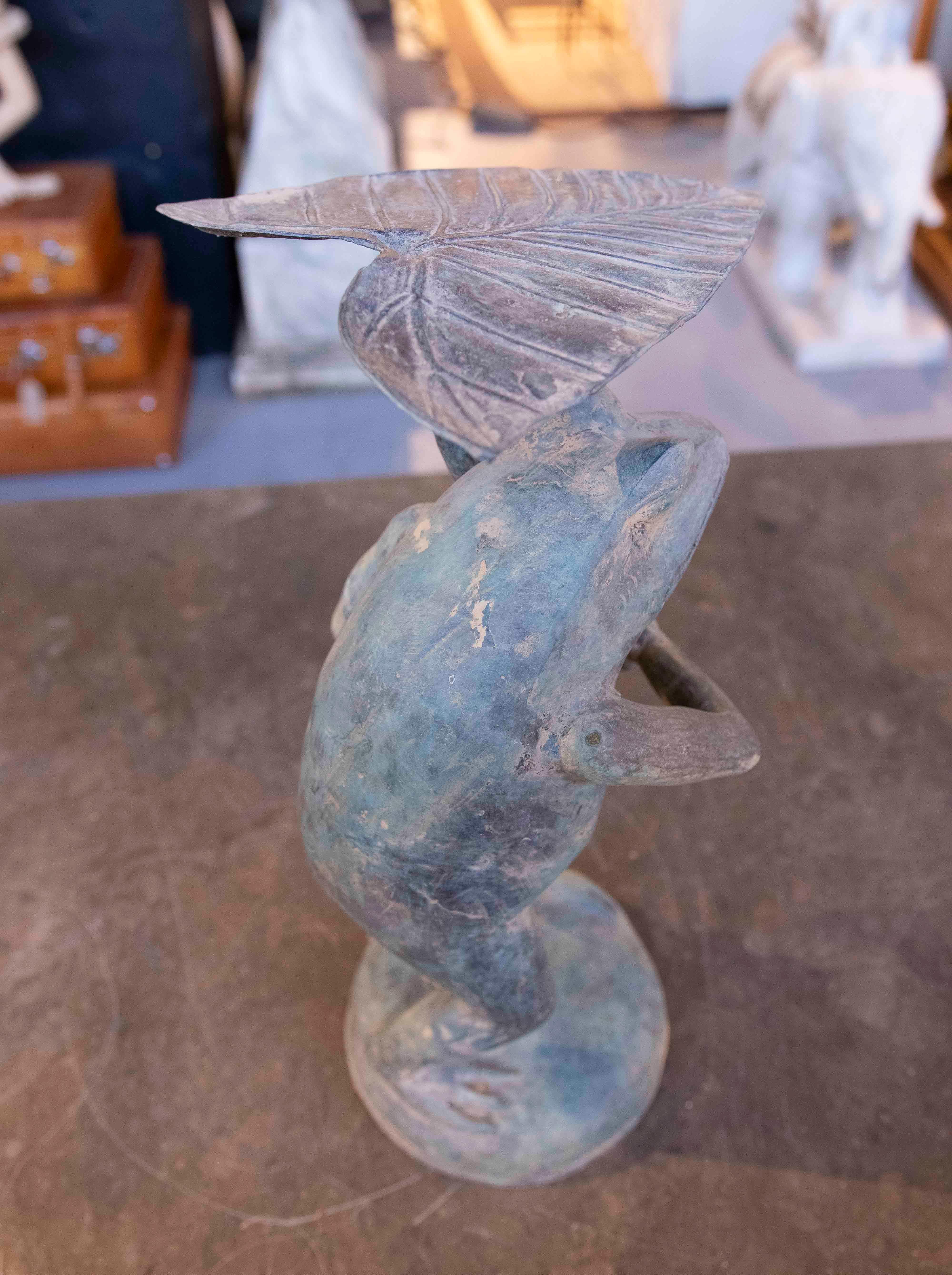 1980s Bronze Frog Sculpture with Umbrella For Sale 7