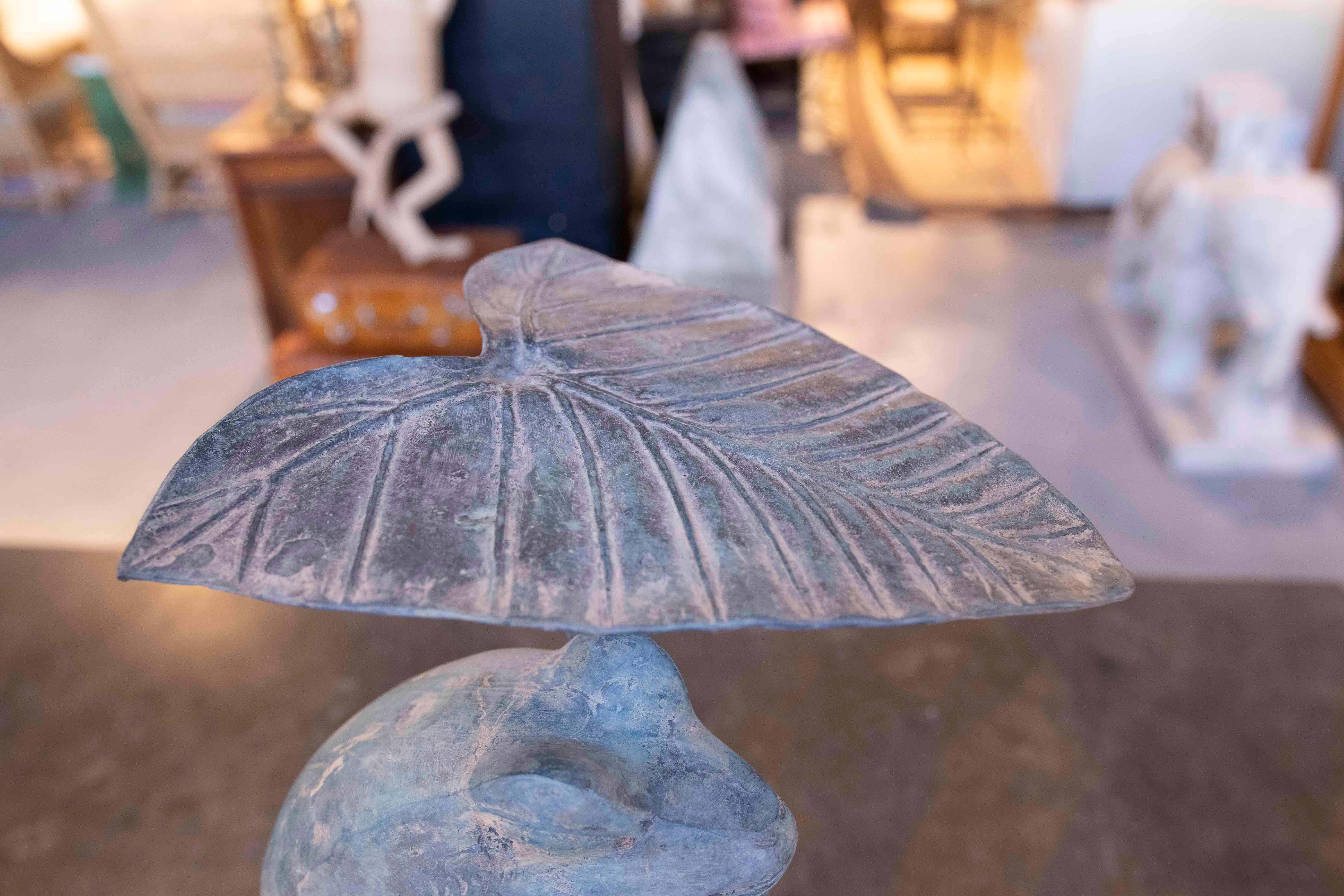 1980s Bronze Frog Sculpture with Umbrella For Sale 4