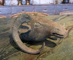 1980s Bronze Goat's Head