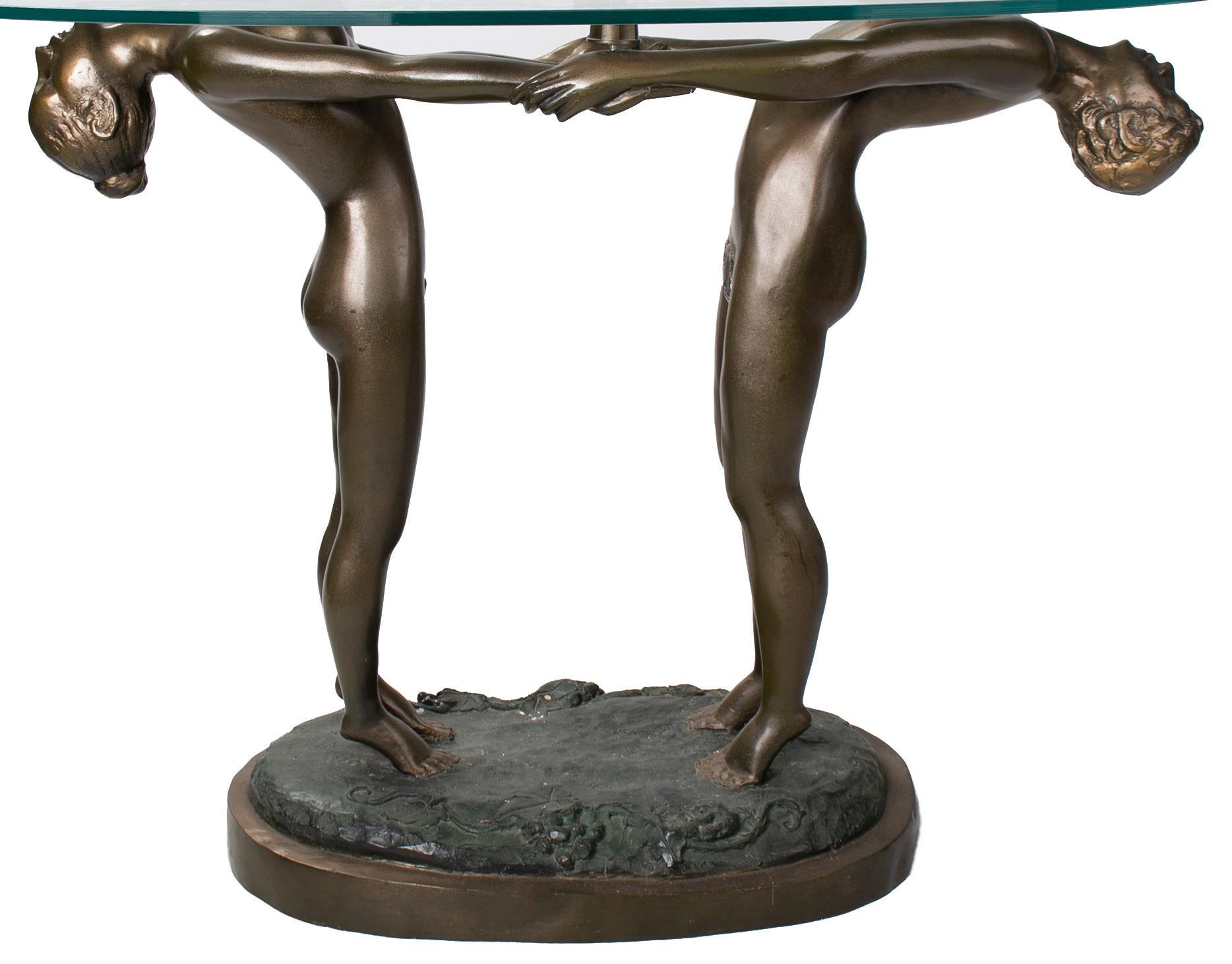 woman holding glass coffee table