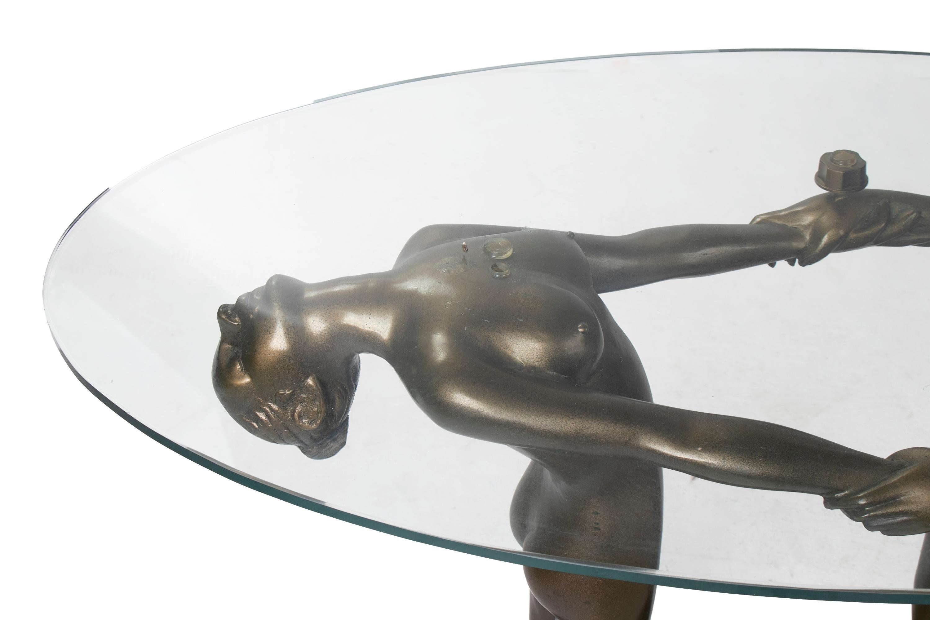 bronze glass table