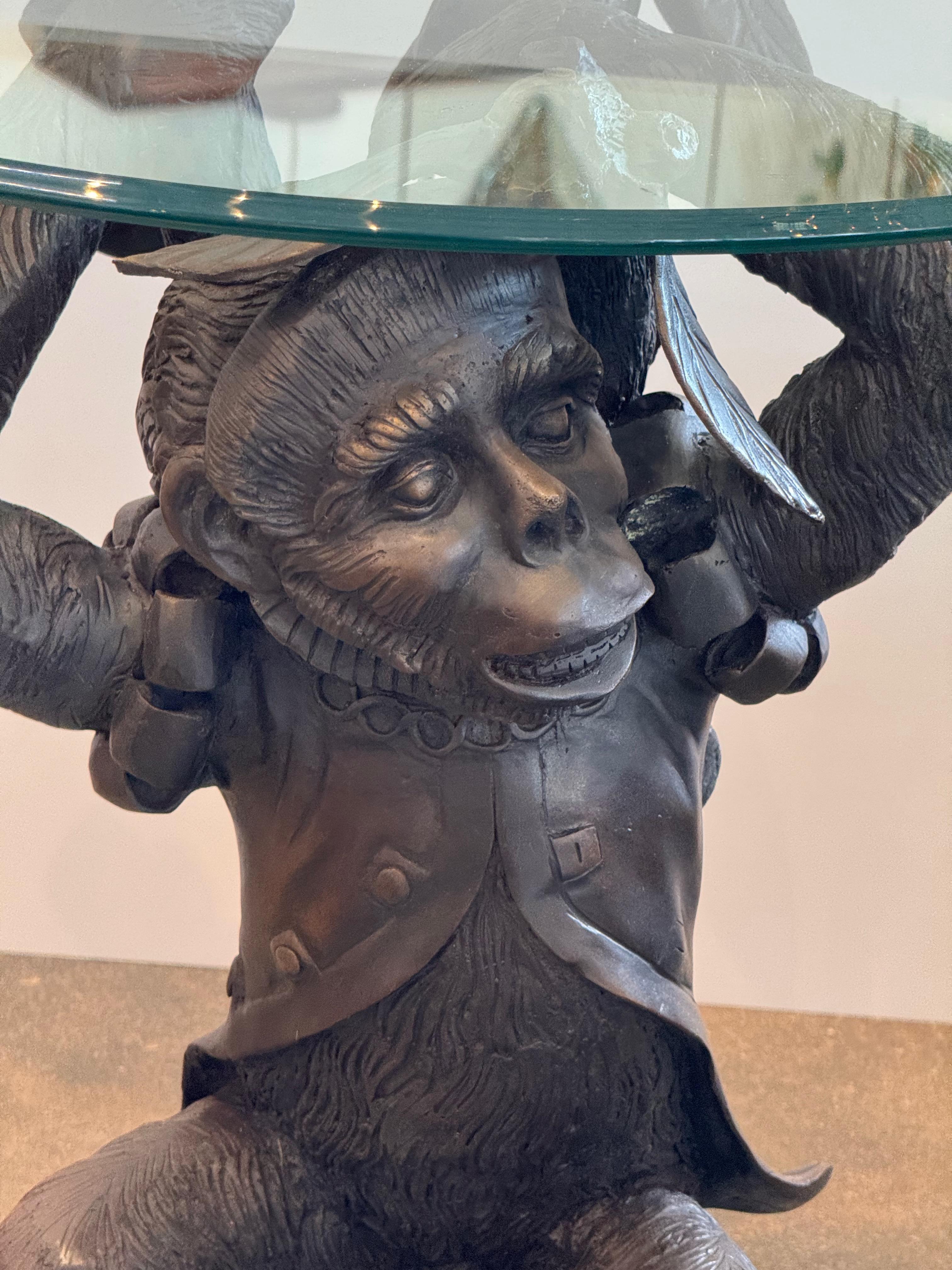 1980s Bronze Monkey Table In Good Condition In Charlottesville, VA