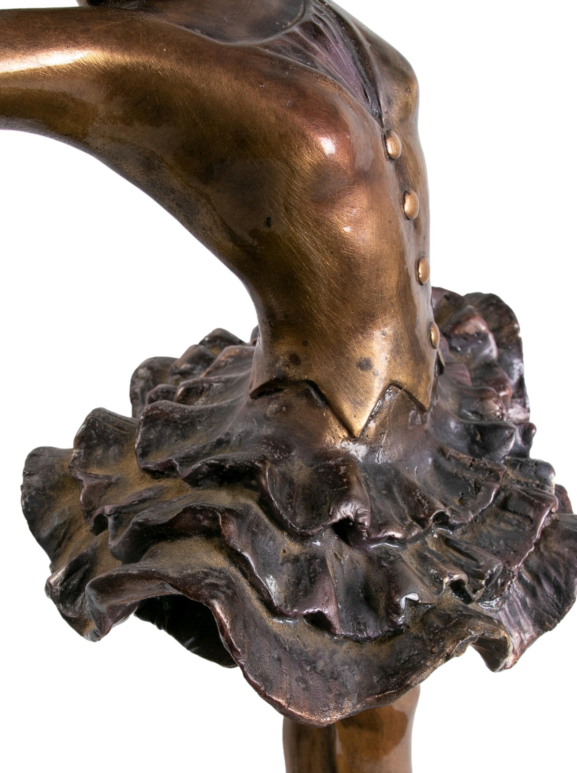 1980s Bronze Sculpture of a Dancer Signed Ac. Foyrel  For Sale 7
