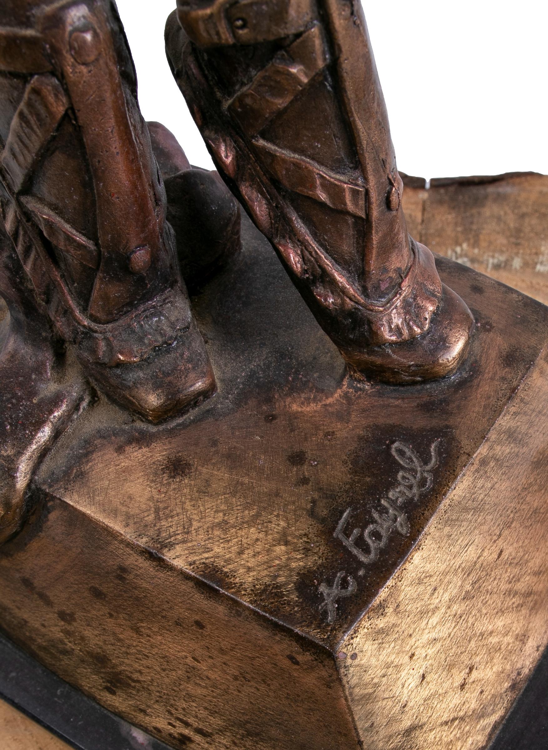 Scultura in bronzo del 1980 di una ballerina firmata Ac. Foyrel in vendita 7