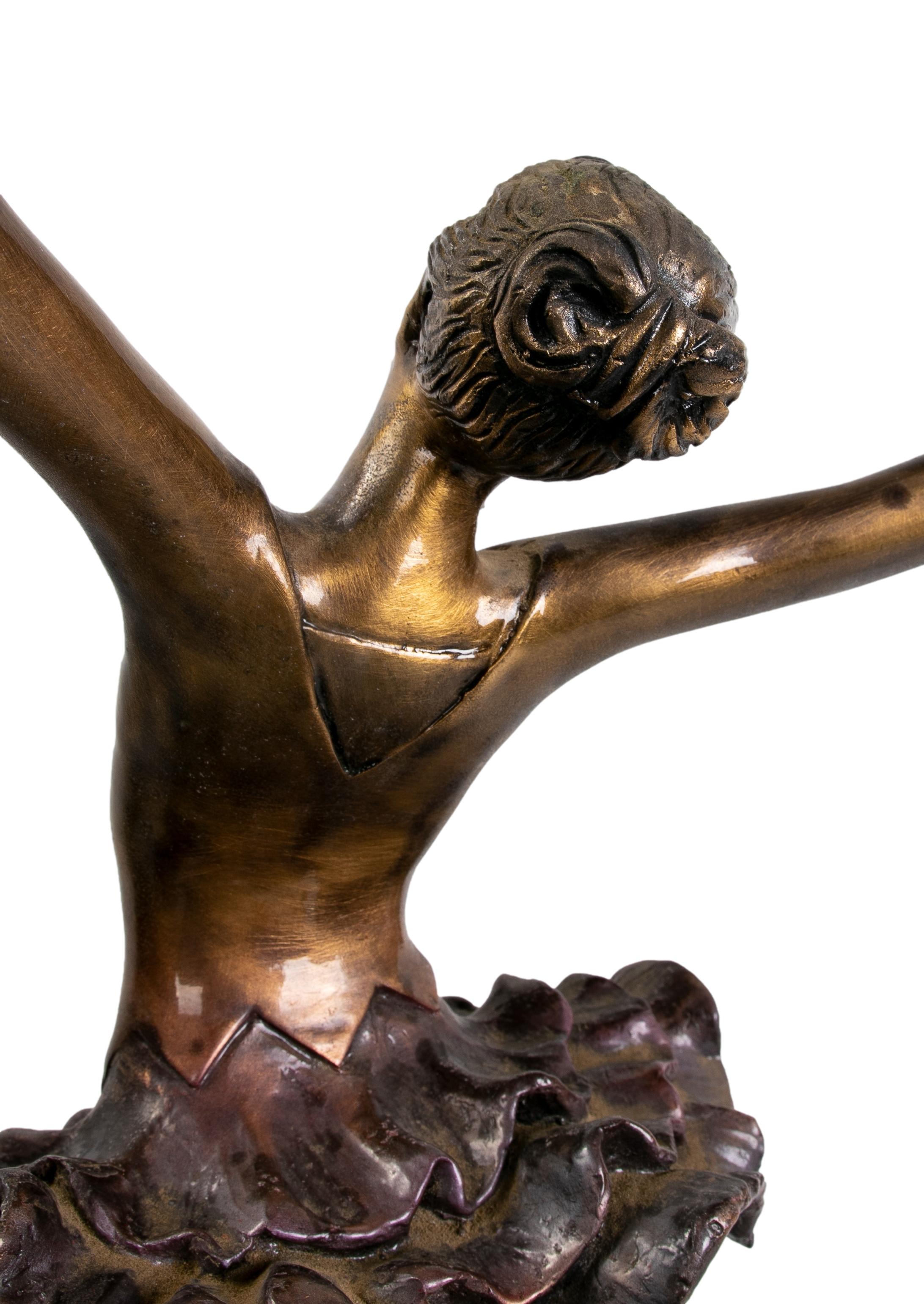 1980s Bronze Sculpture of a Dancer Signed Ac. Foyrel  For Sale 12