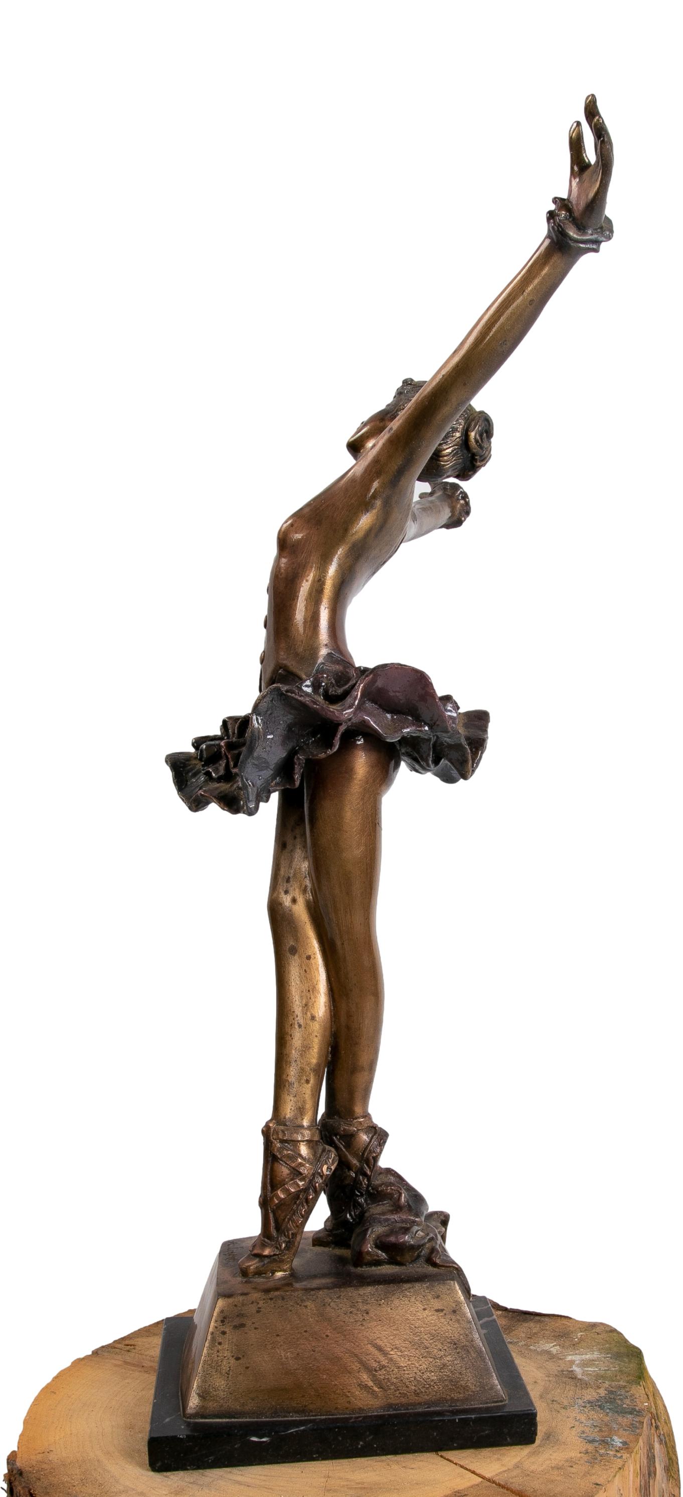 20th Century 1980s Bronze Sculpture of a Dancer Signed Ac. Foyrel  For Sale