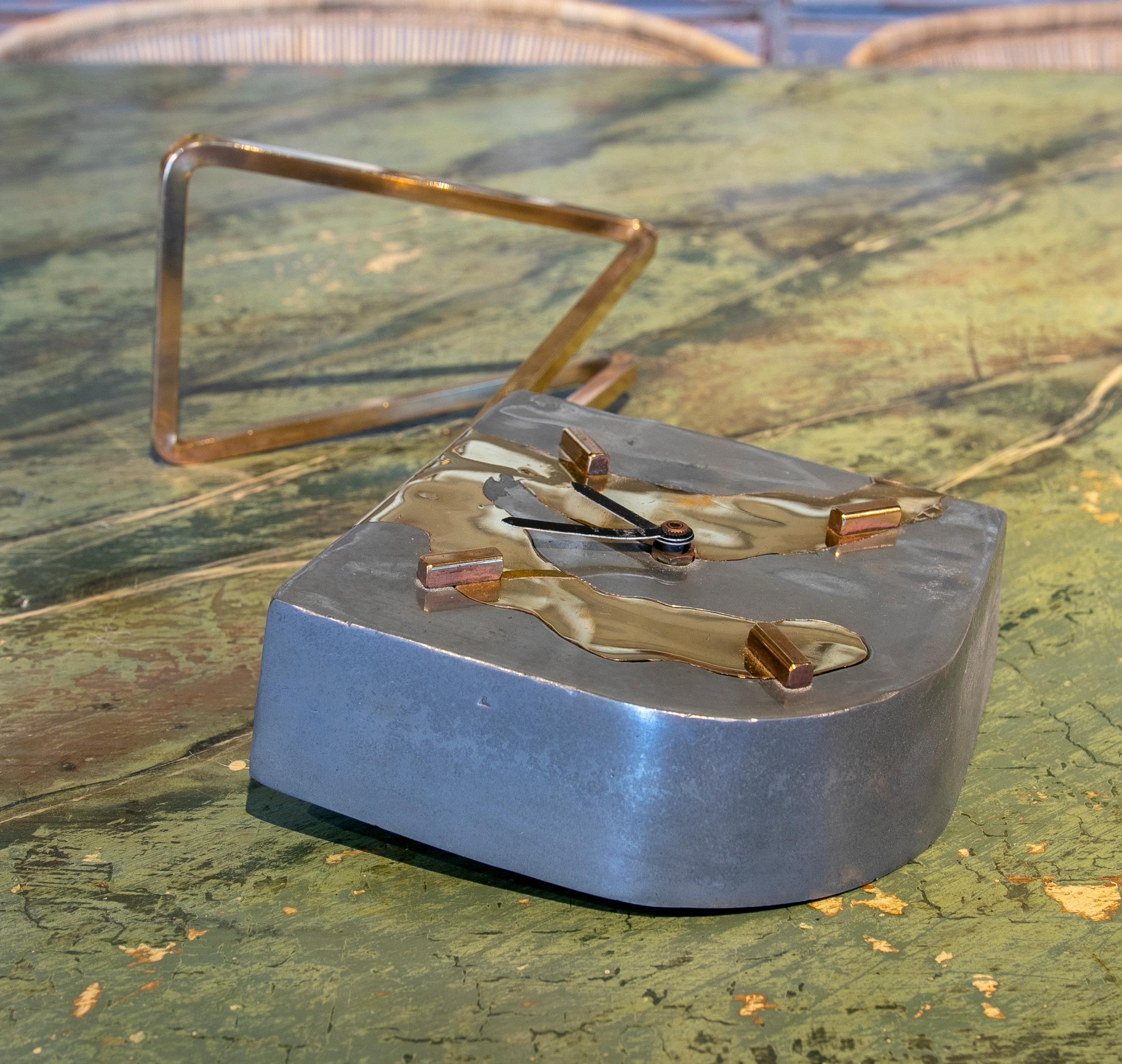 Horloge de table en bronze de l'artiste David Marshall des annes 1980 en vente 2