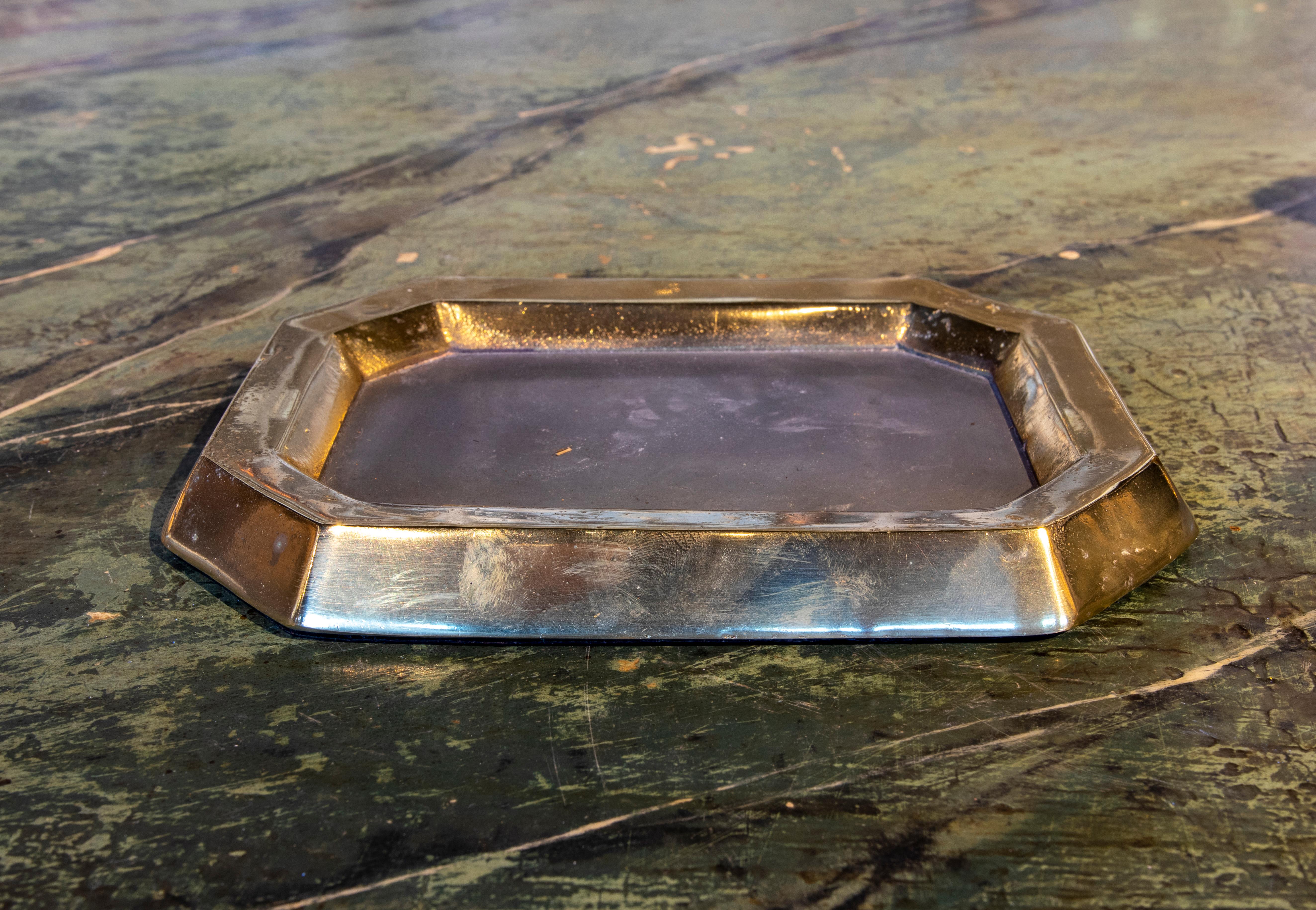 Spanish 1980s Bronze Tray by the Artist David Marshall  For Sale