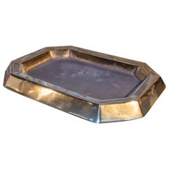 Plateau en bronze des années 1980 de l'artiste David Marshall