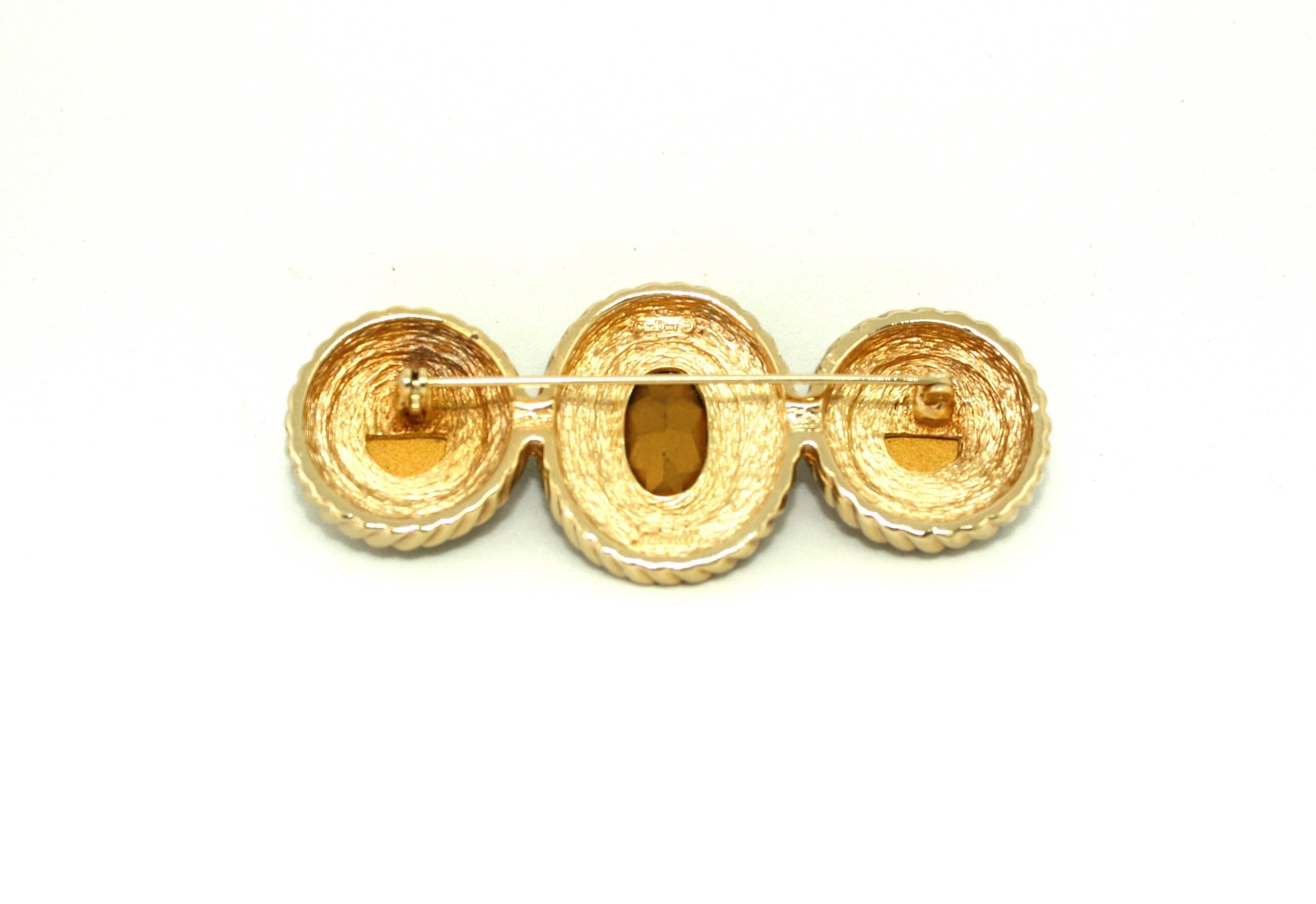 1980's Brooch and Earrings Suite by Christian Dior In Good Condition For Sale In Rushden, GB