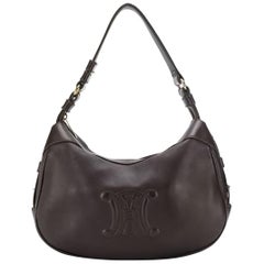 1980s Brown Celine Leather Shoulder Bag