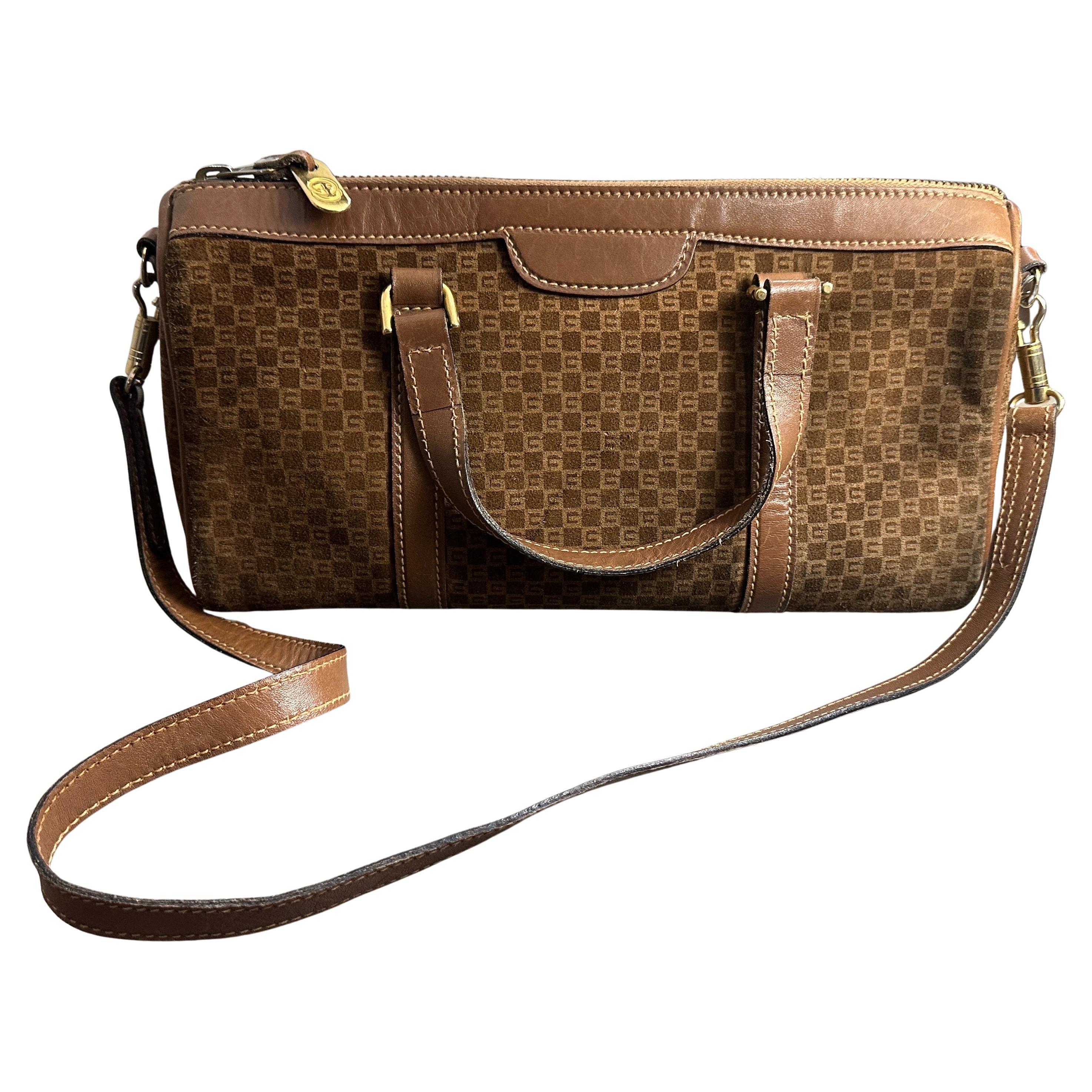 1980s Brown Leather Shoulder Bag by Gucci For Sale