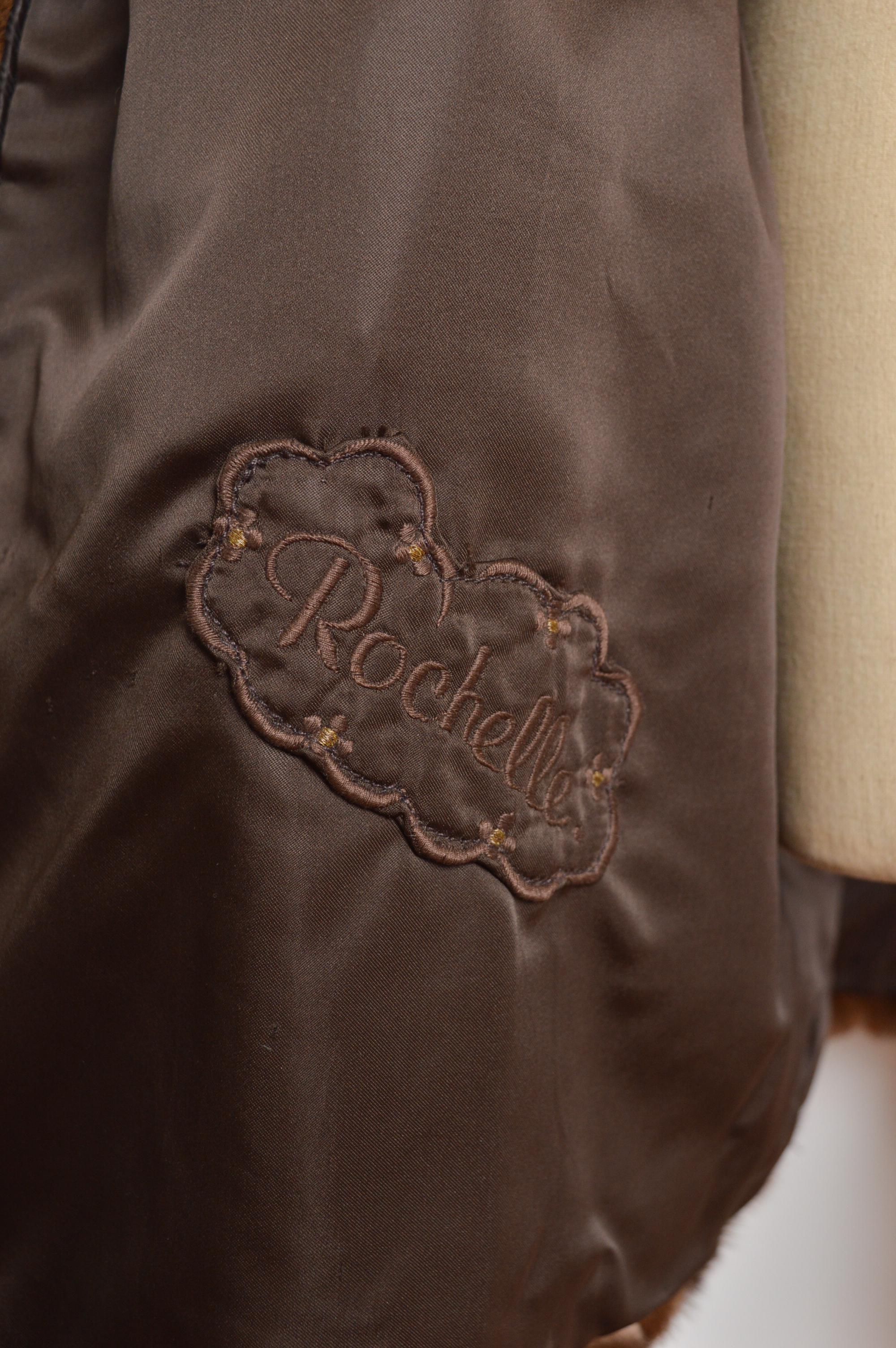 1980 Brown Mink & Fox Trim Real Fur Matching Gilet Coat & Hat - Set en vente 5