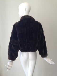 1980s Brown Nutria Fur Cropped Jacket