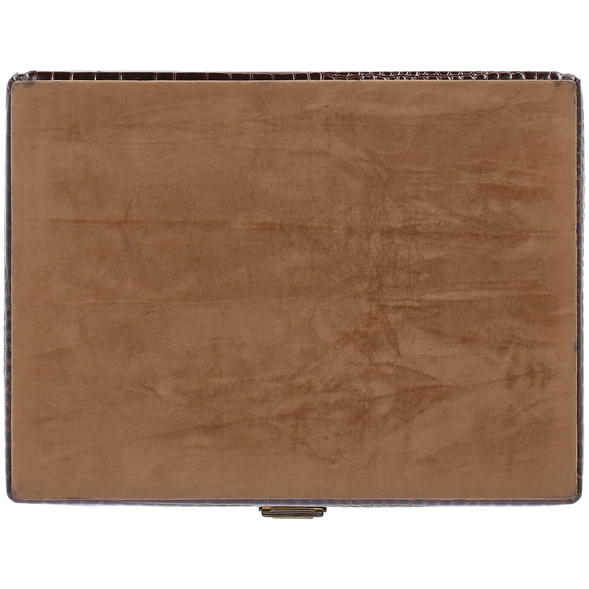 Women's or Men's 1980s Brown Printed Leather Jewel Box