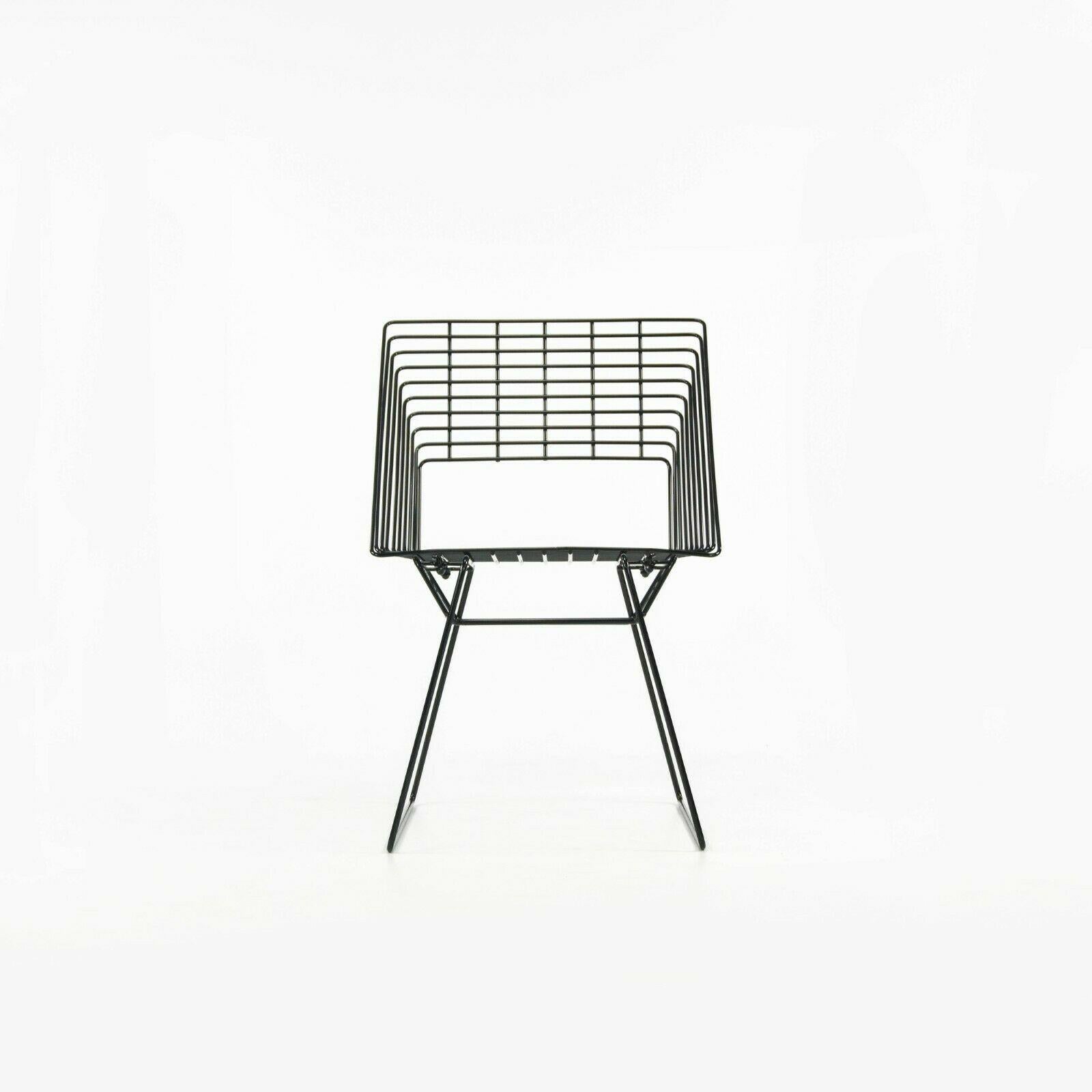 Años 80 Bruce Hannah y Andre' Grasso Silla de comedor diagonal con marcos negros 12x en venta 1