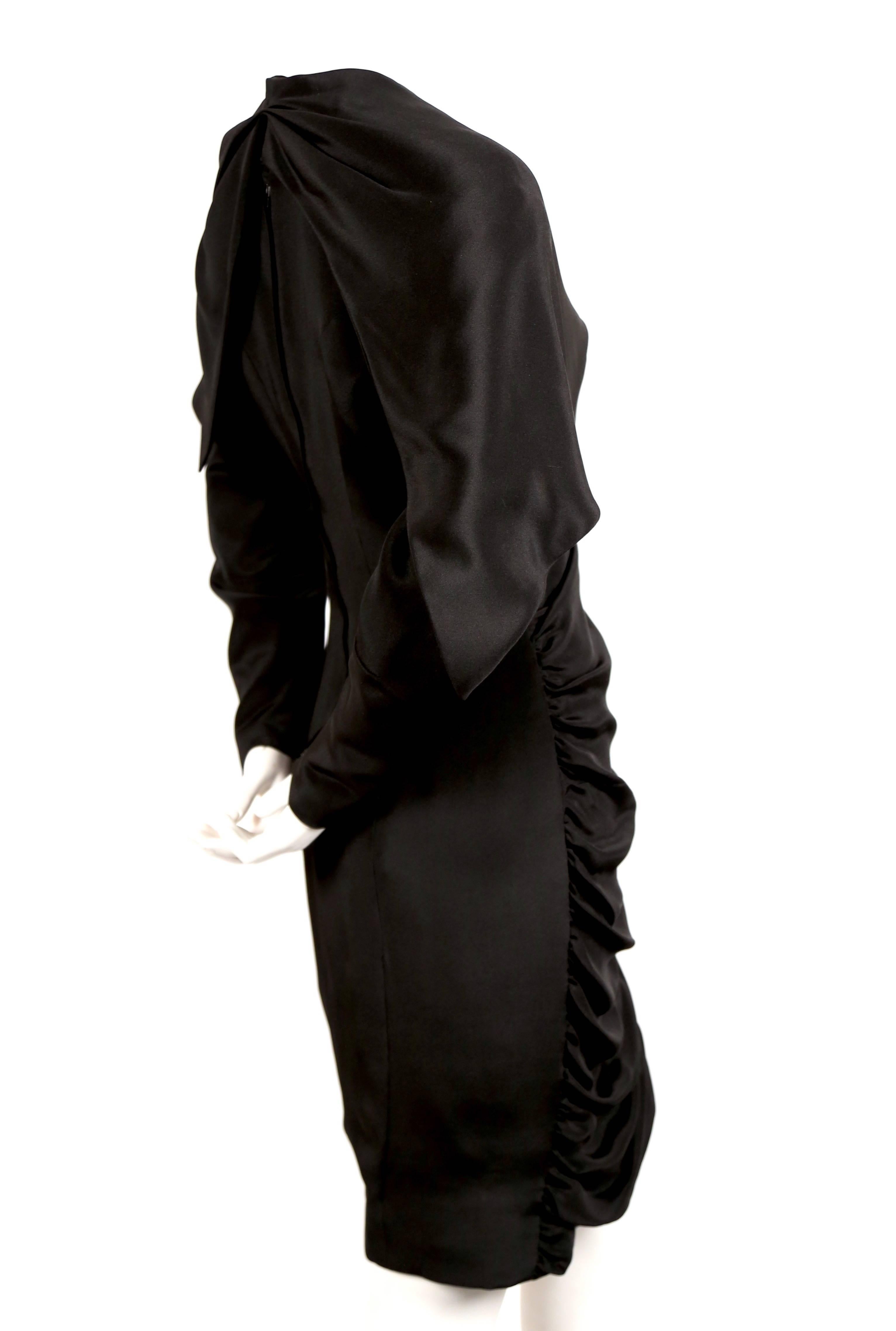 1980's BRUCE OLDFIELD 'braided' black silk dress In Good Condition For Sale In San Fransisco, CA