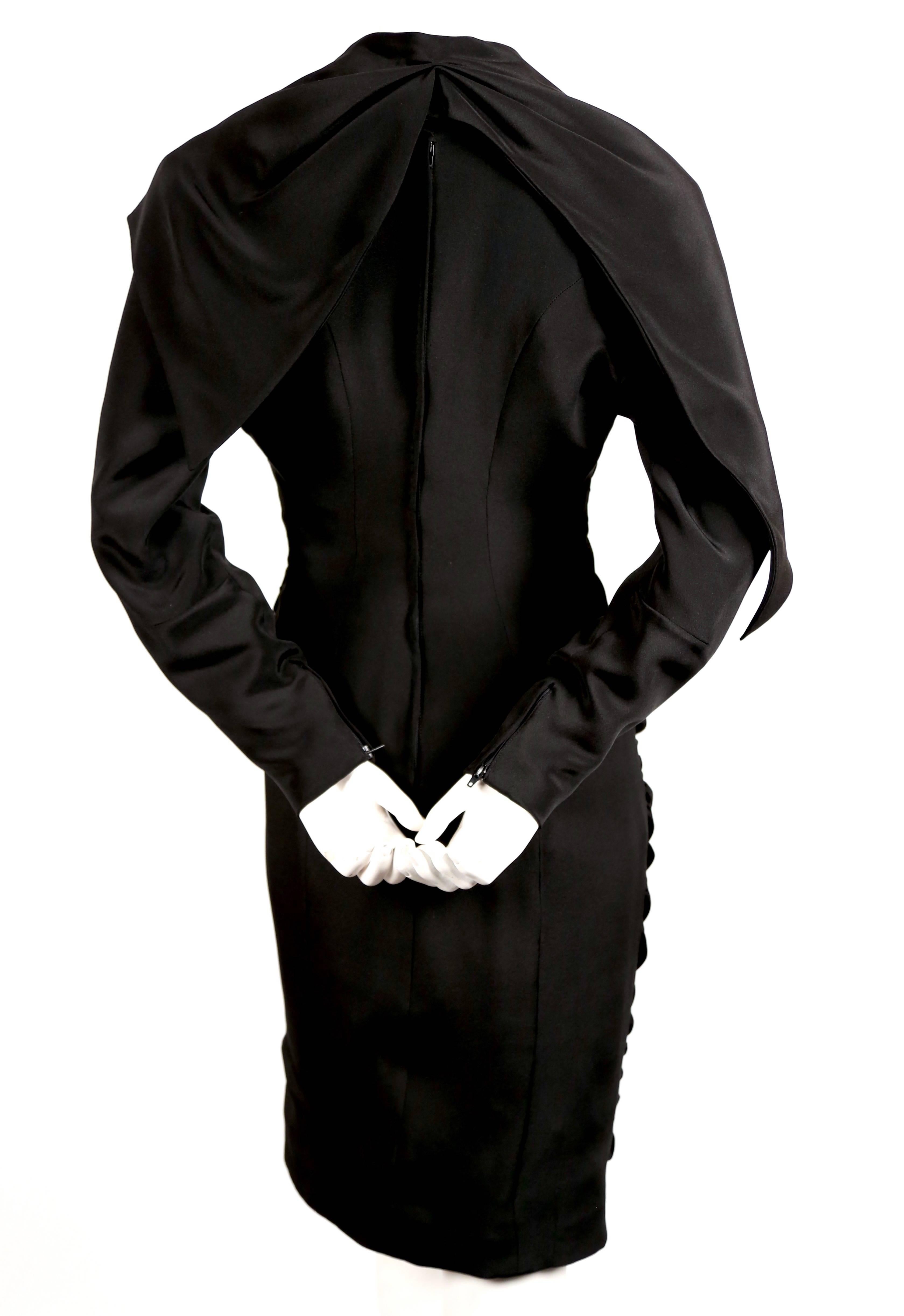 Women's 1980's BRUCE OLDFIELD 'braided' black silk dress For Sale