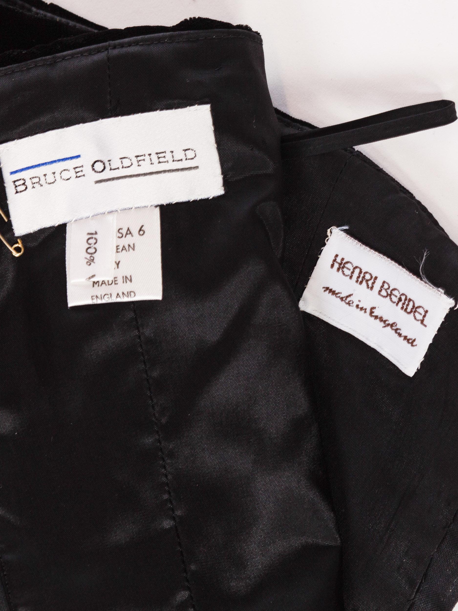 1980s Bruce Oldfield For Henri Bendel Strapless Draped Velvet Corset Dress 7