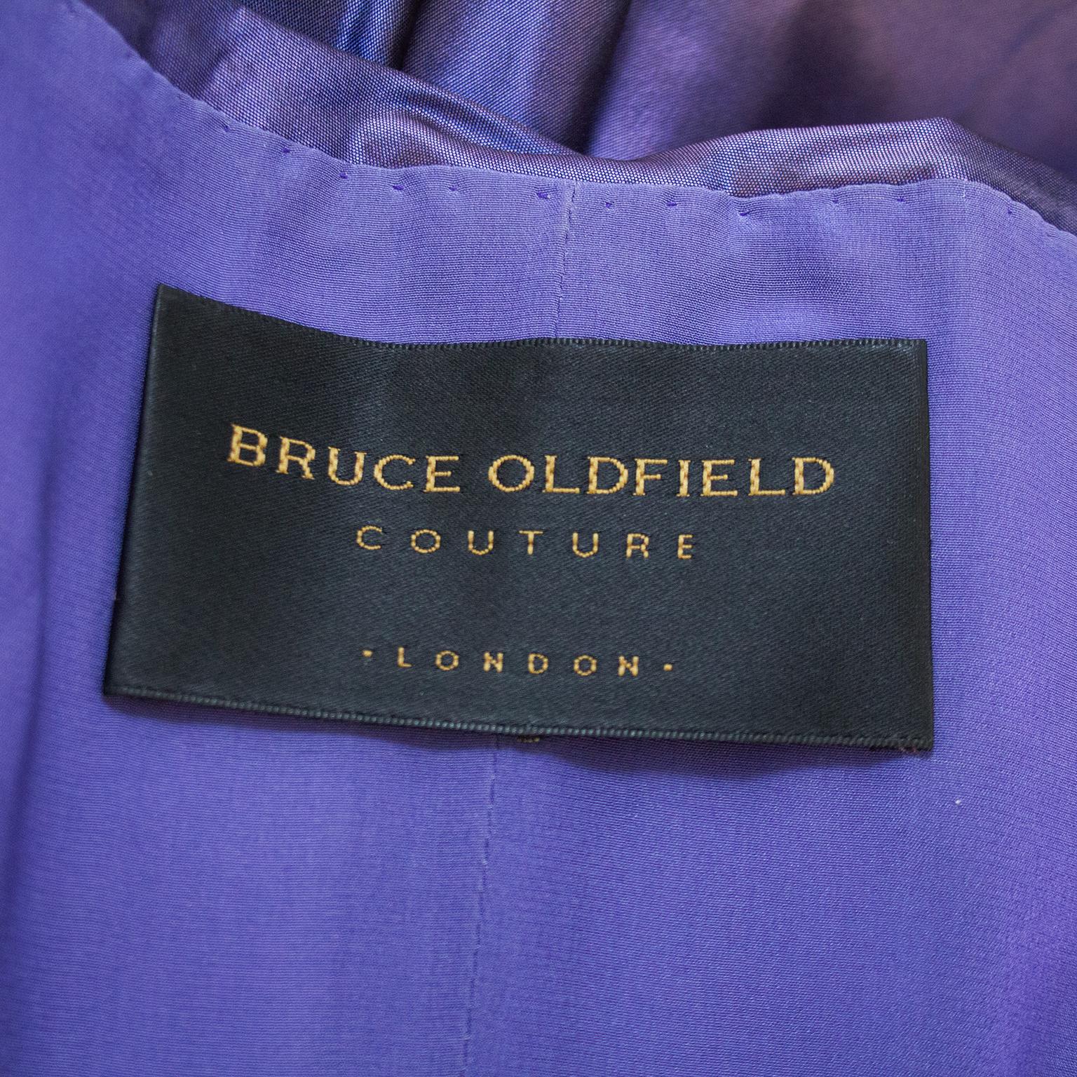 1980s Bruce Oldfield Haute Couture Purple Taffeta Gown In Good Condition In Toronto, Ontario
