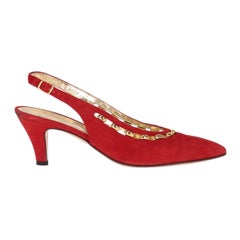 Retro 1980s Bruno Magli suede Slingback Shoes