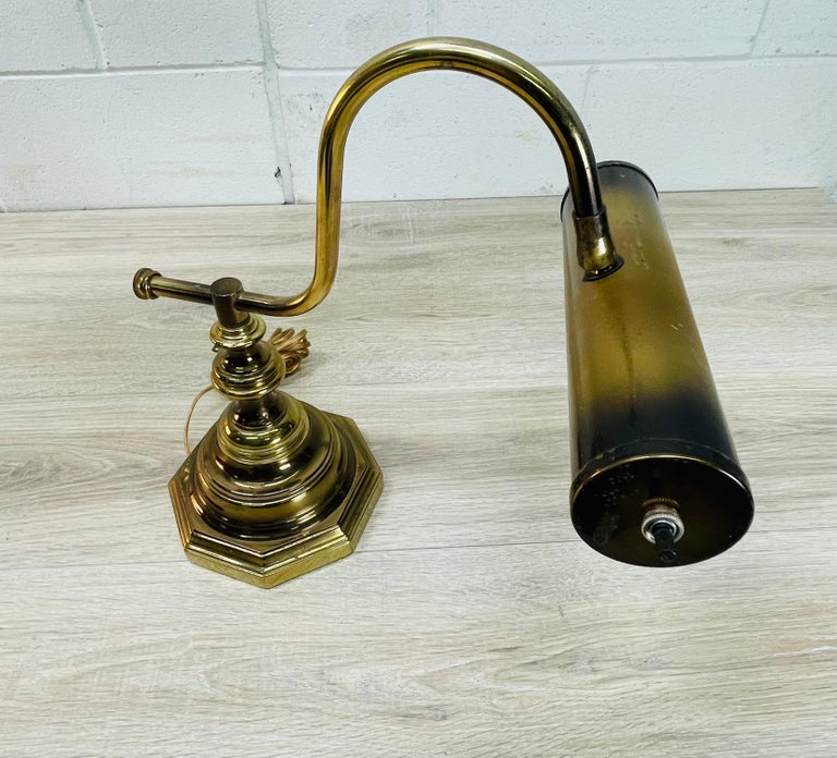 Mid-Century Modern 1980s Brushed Brass Desk Lamp For Sale
