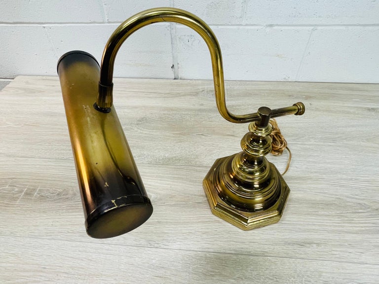 20th Century 1980s Brushed Brass Desk Lamp For Sale